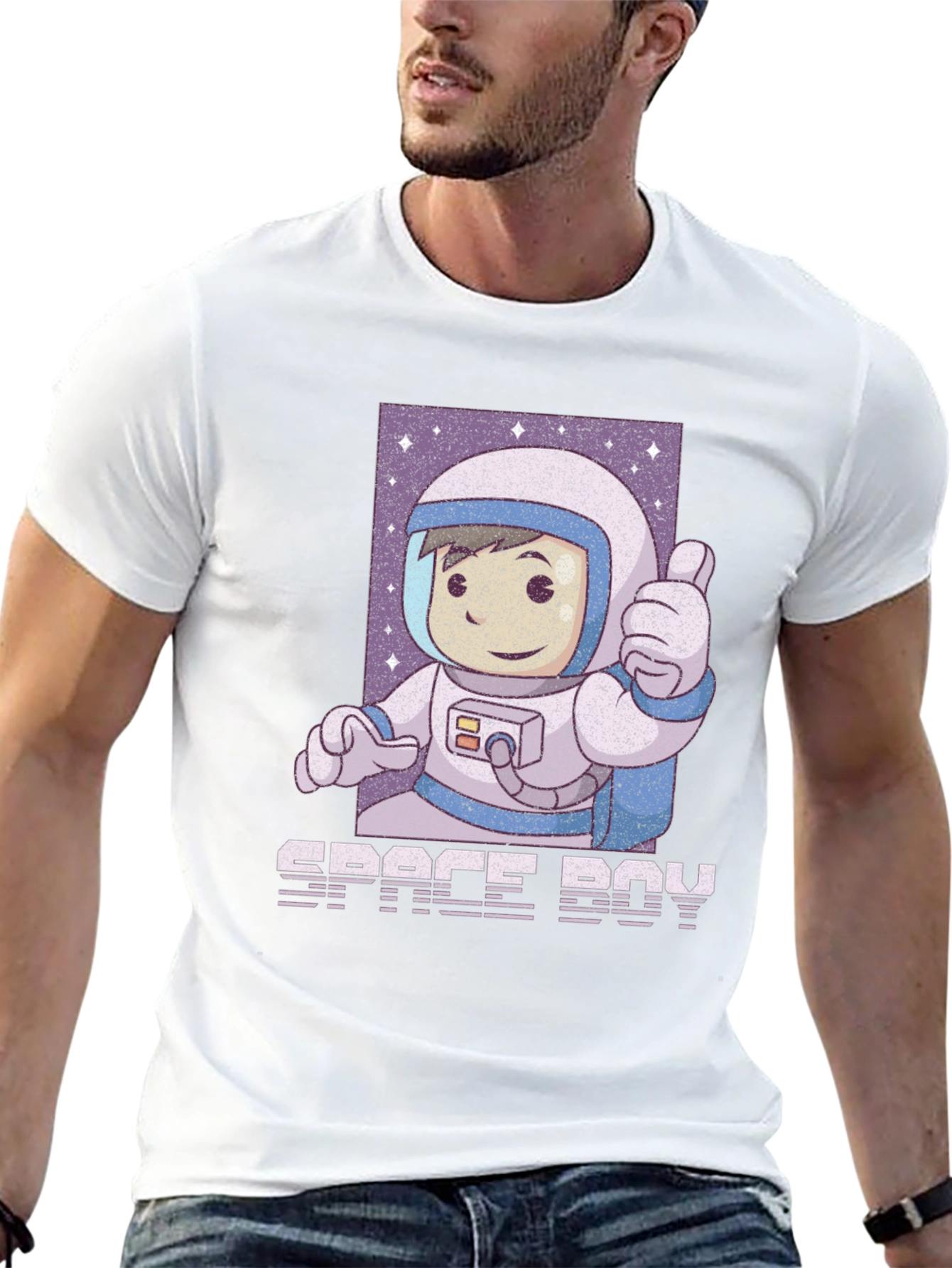 Space Boy Graphic T-Shirt - Astronaut Design