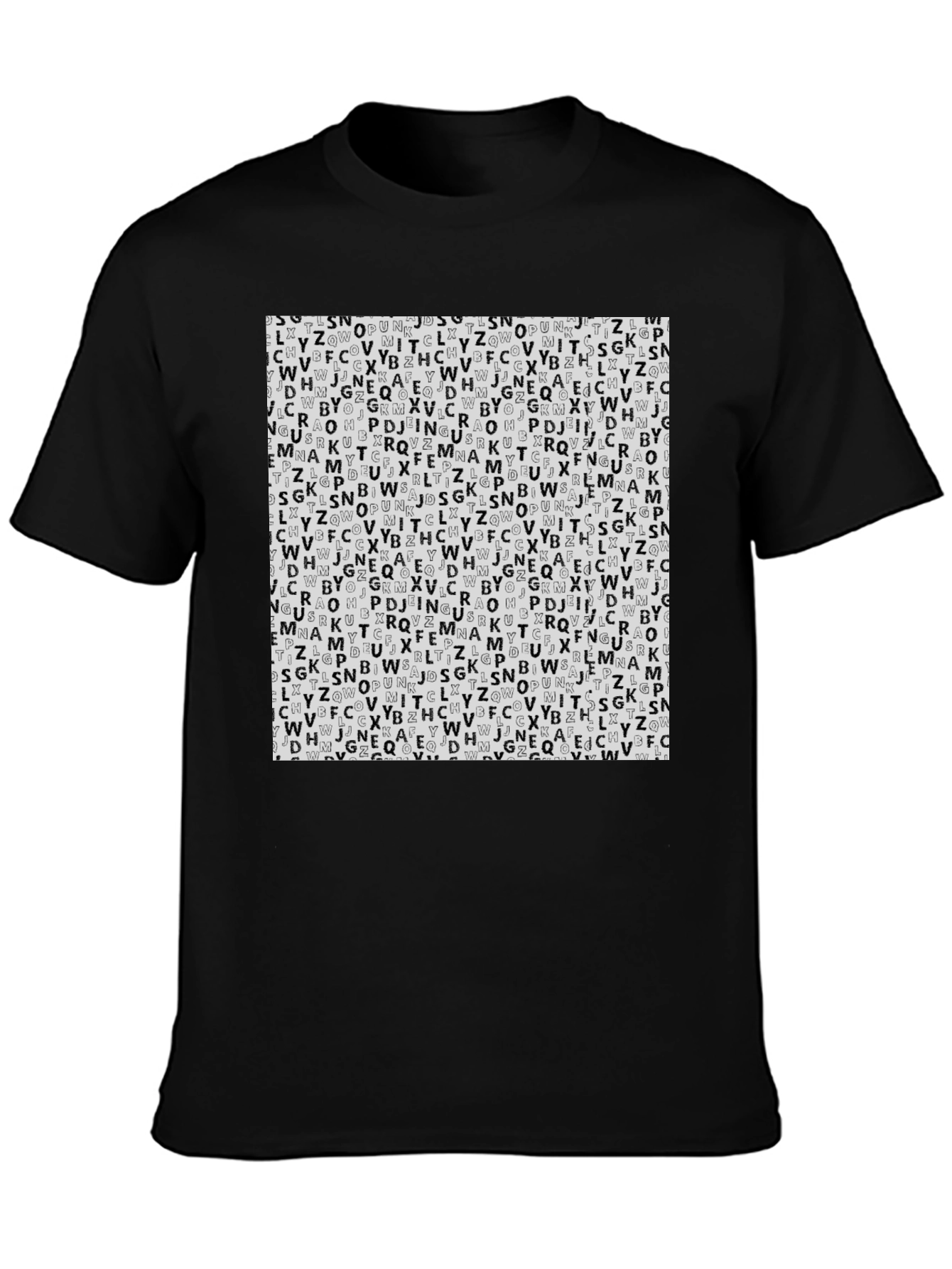 Letter Print Black T-Shirt - Stylish Pattern Tee