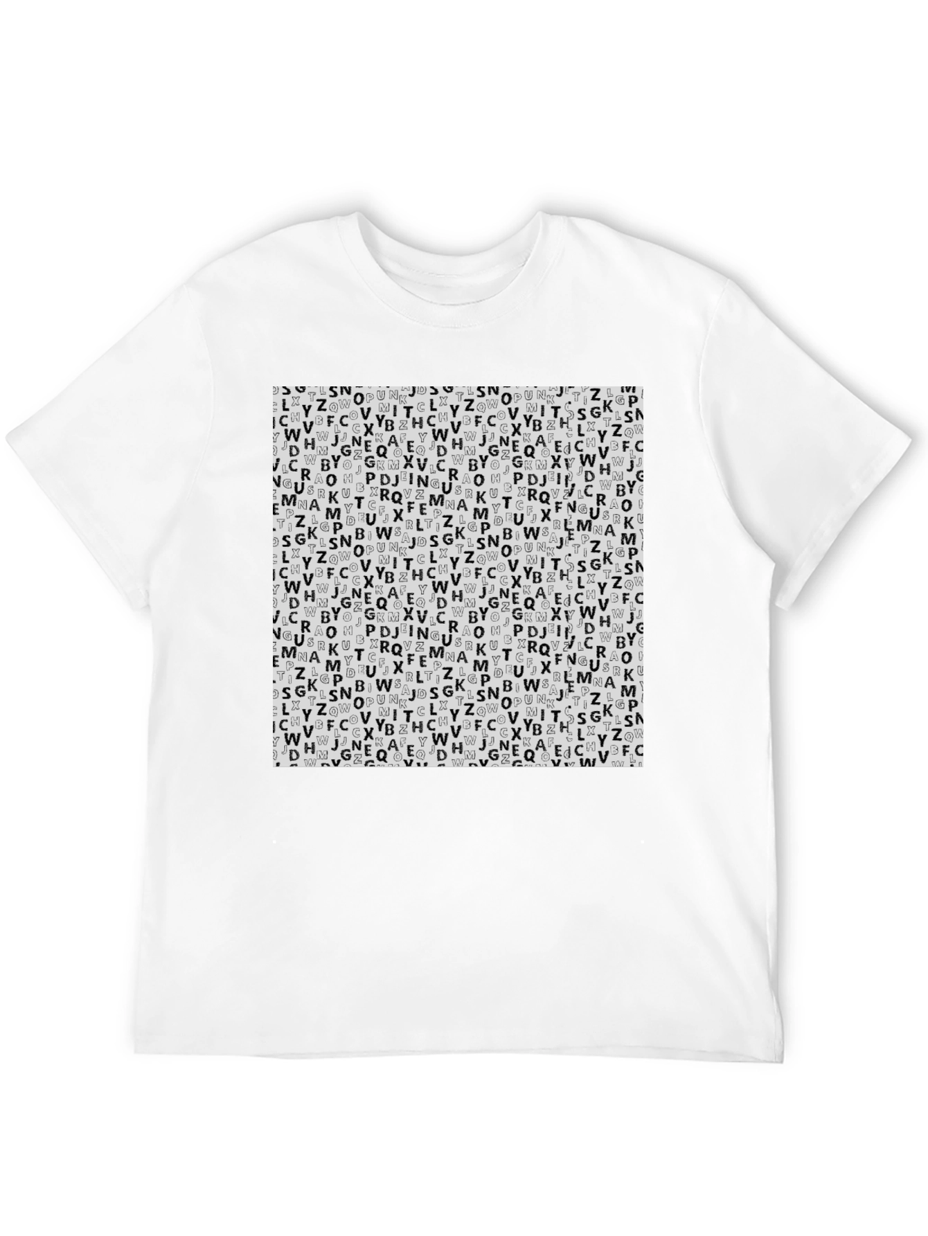 Letter Print Black T-Shirt - Stylish Pattern Tee