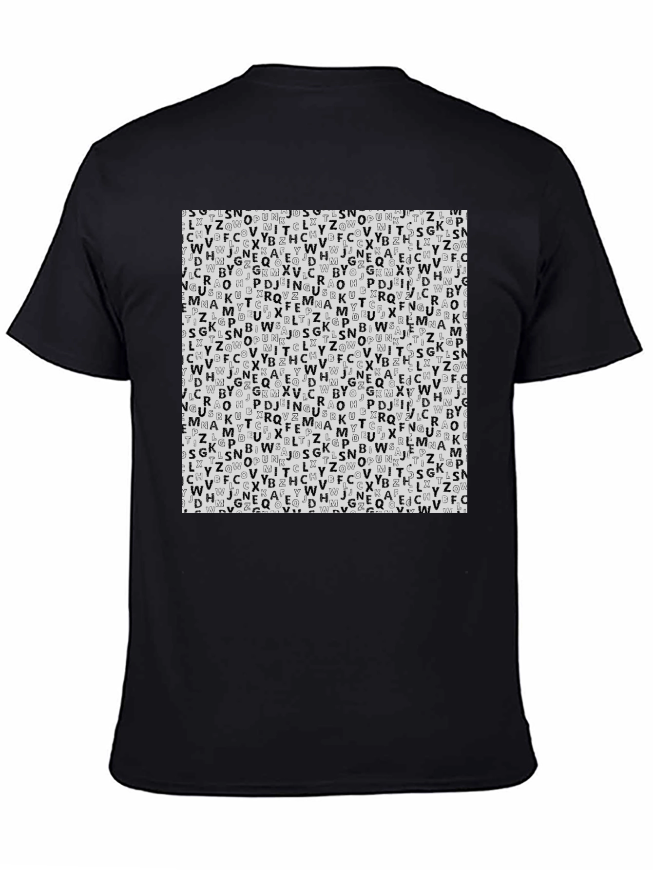 Letter Print Black T-Shirt - Stylish Pattern Tee