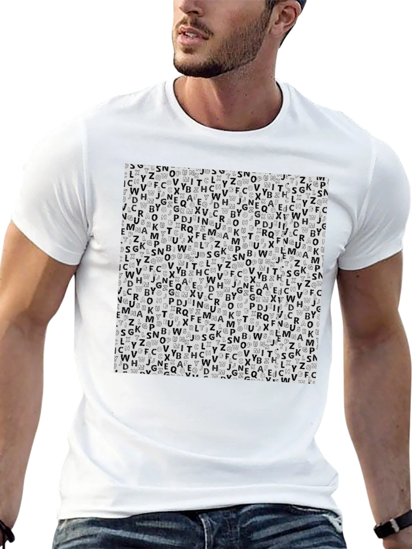 Letter Print Black T-Shirt - Stylish Pattern Tee