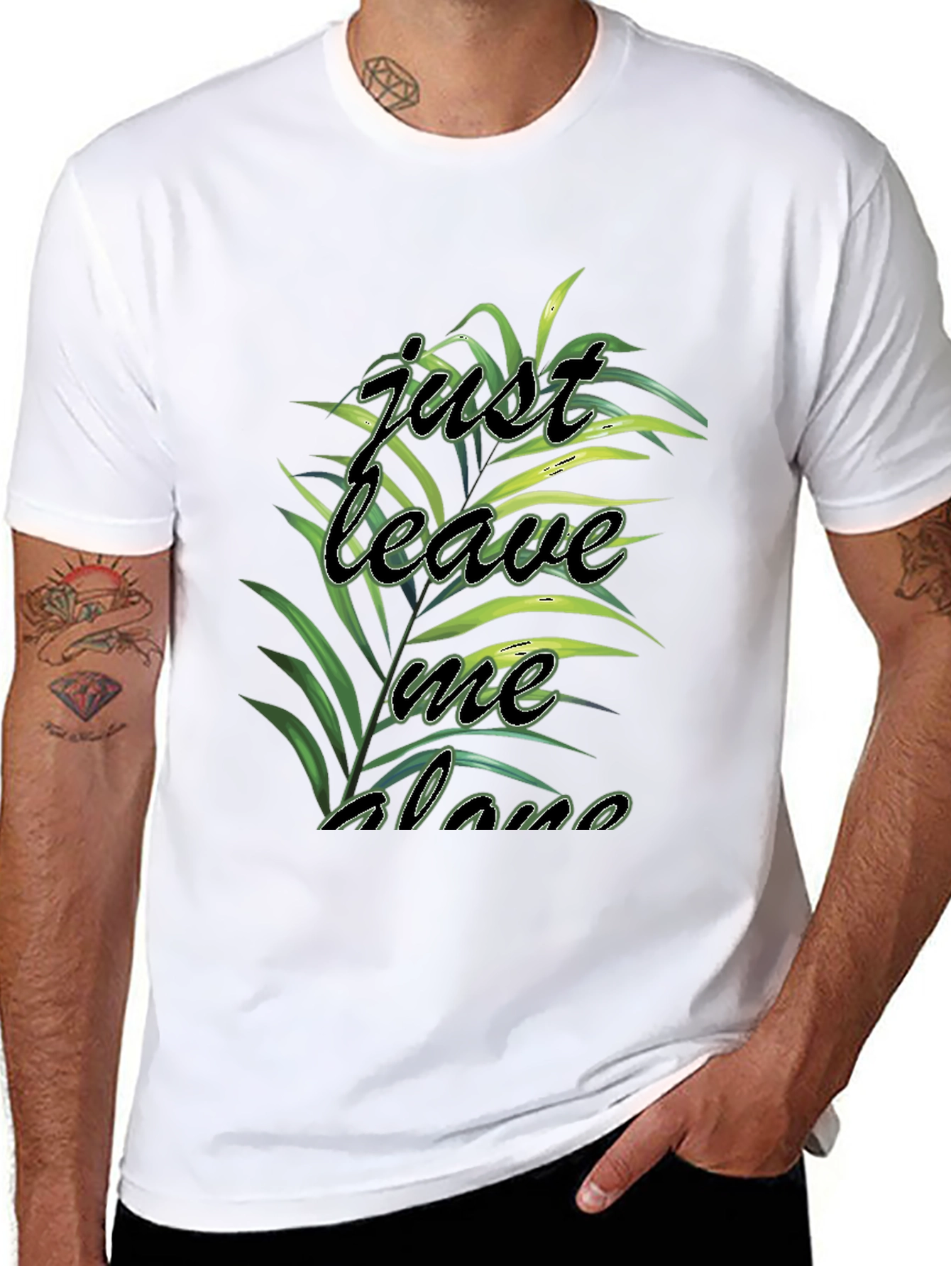 Just Leave Me Alone Graphic Print Black Tee