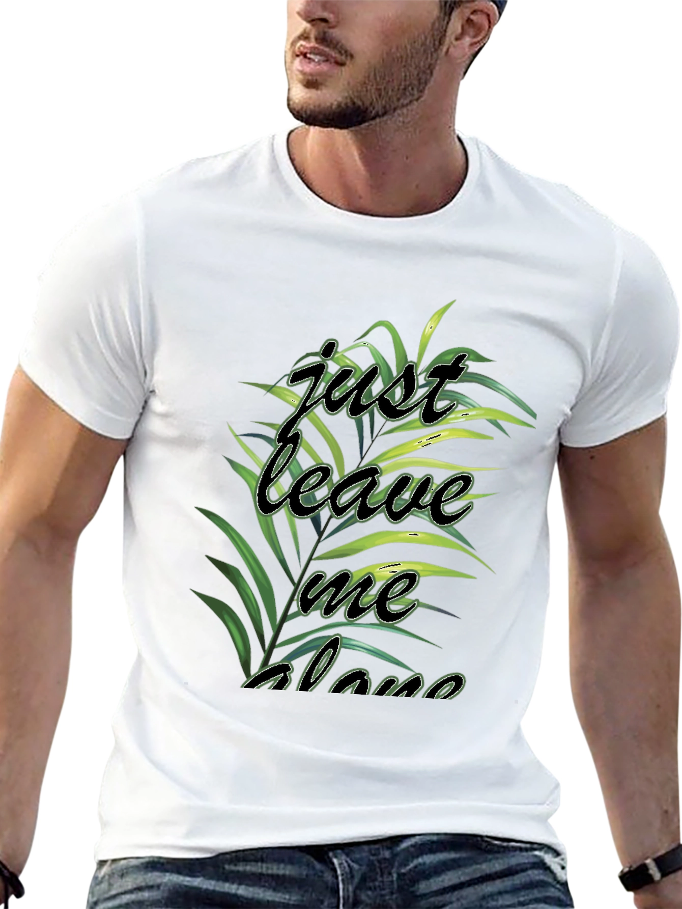 Just Leave Me Alone Graphic Print Black Tee