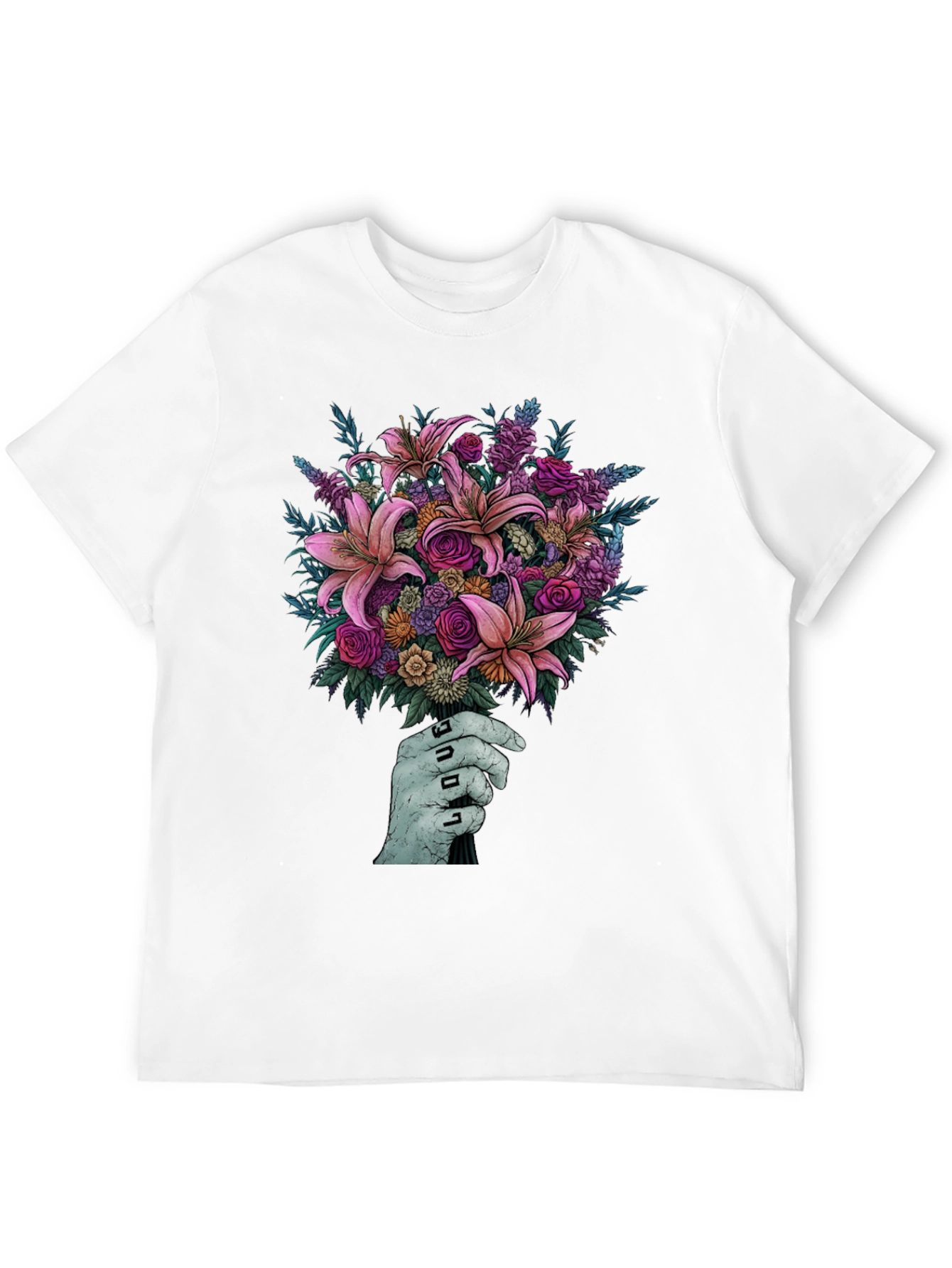 Floral Bouquet T-Shirt - Unique Hand Design
