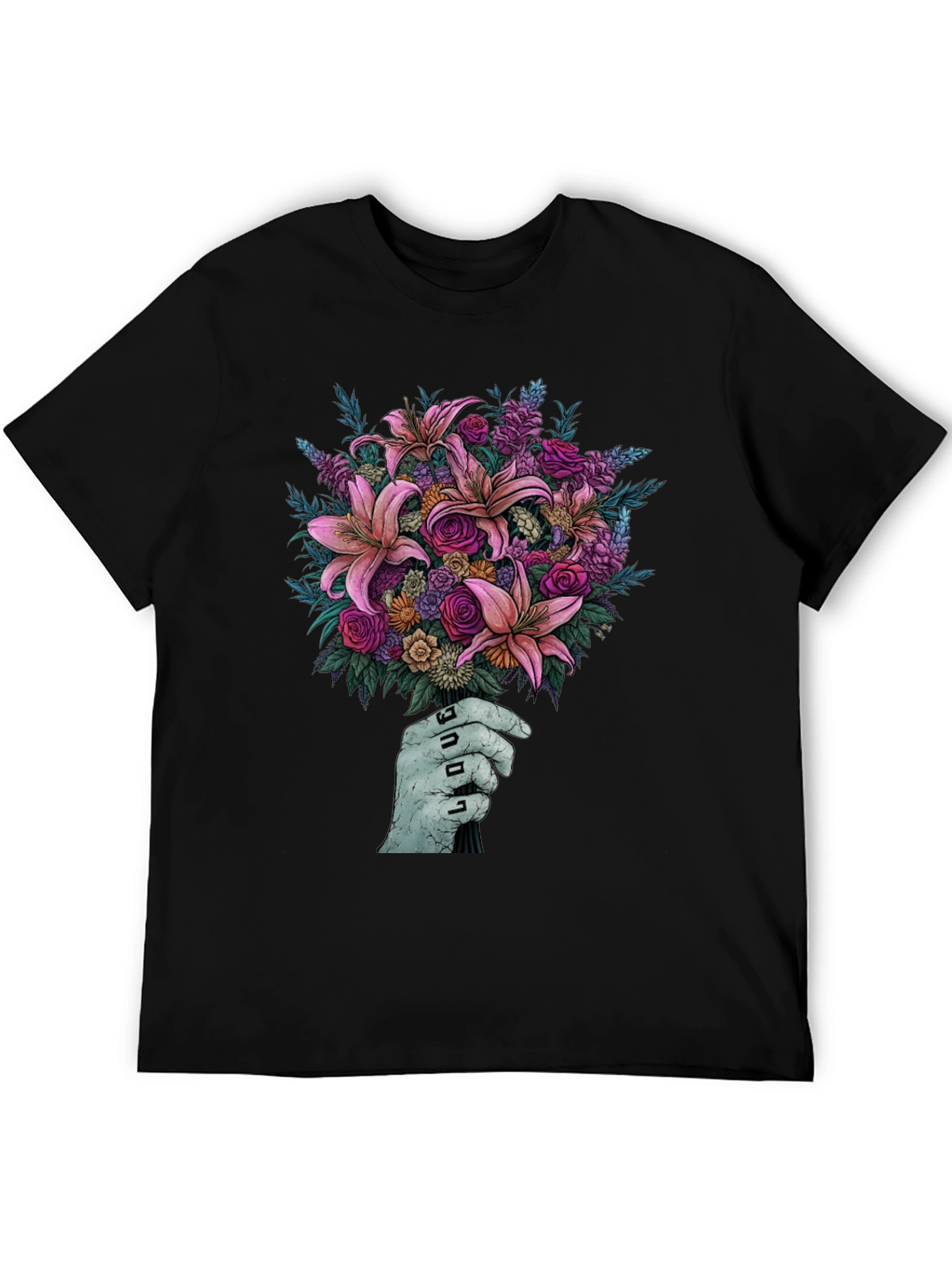 Floral Bouquet T-Shirt - Unique Hand Design