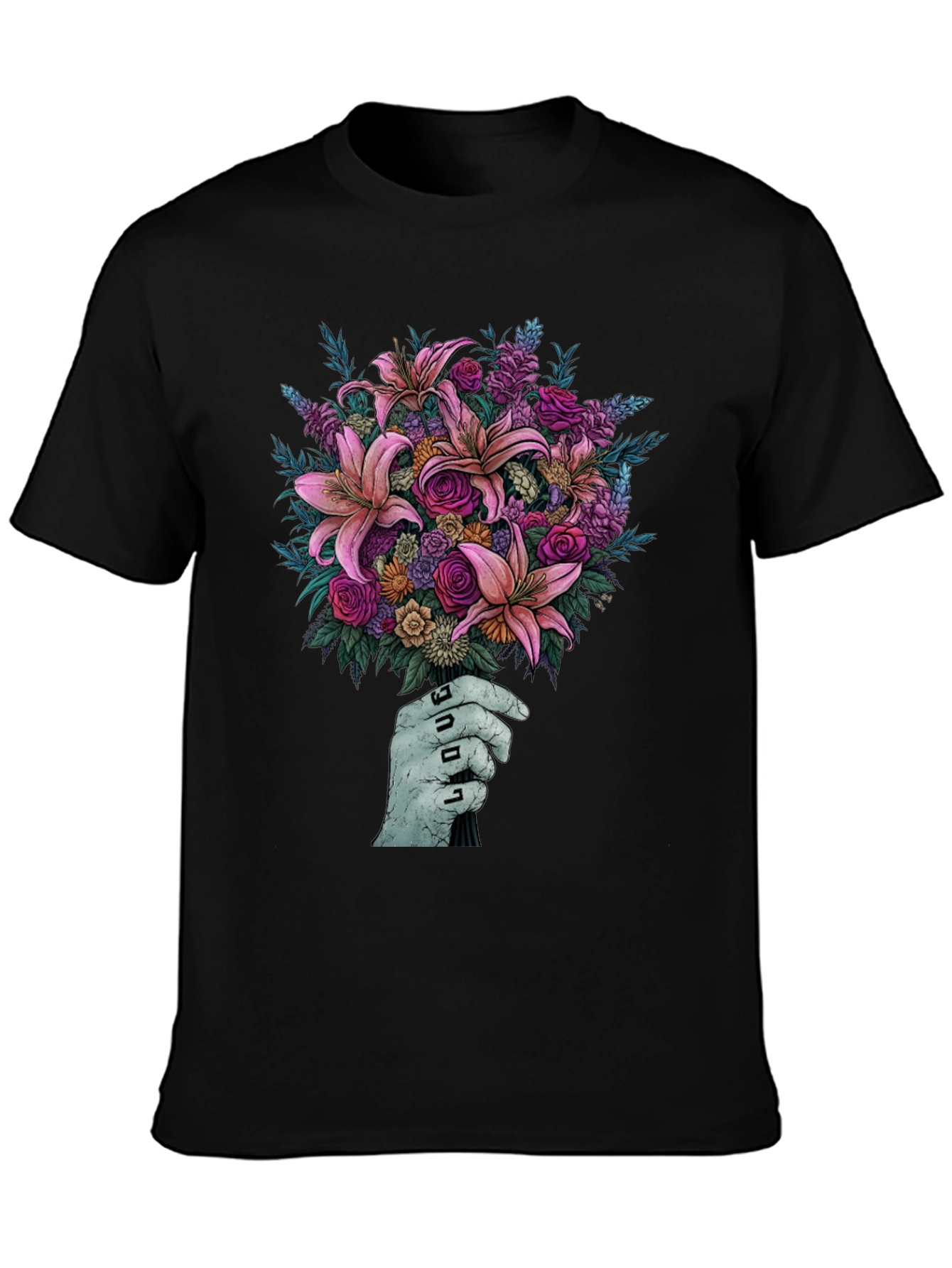 Floral Bouquet T-Shirt - Unique Hand Design
