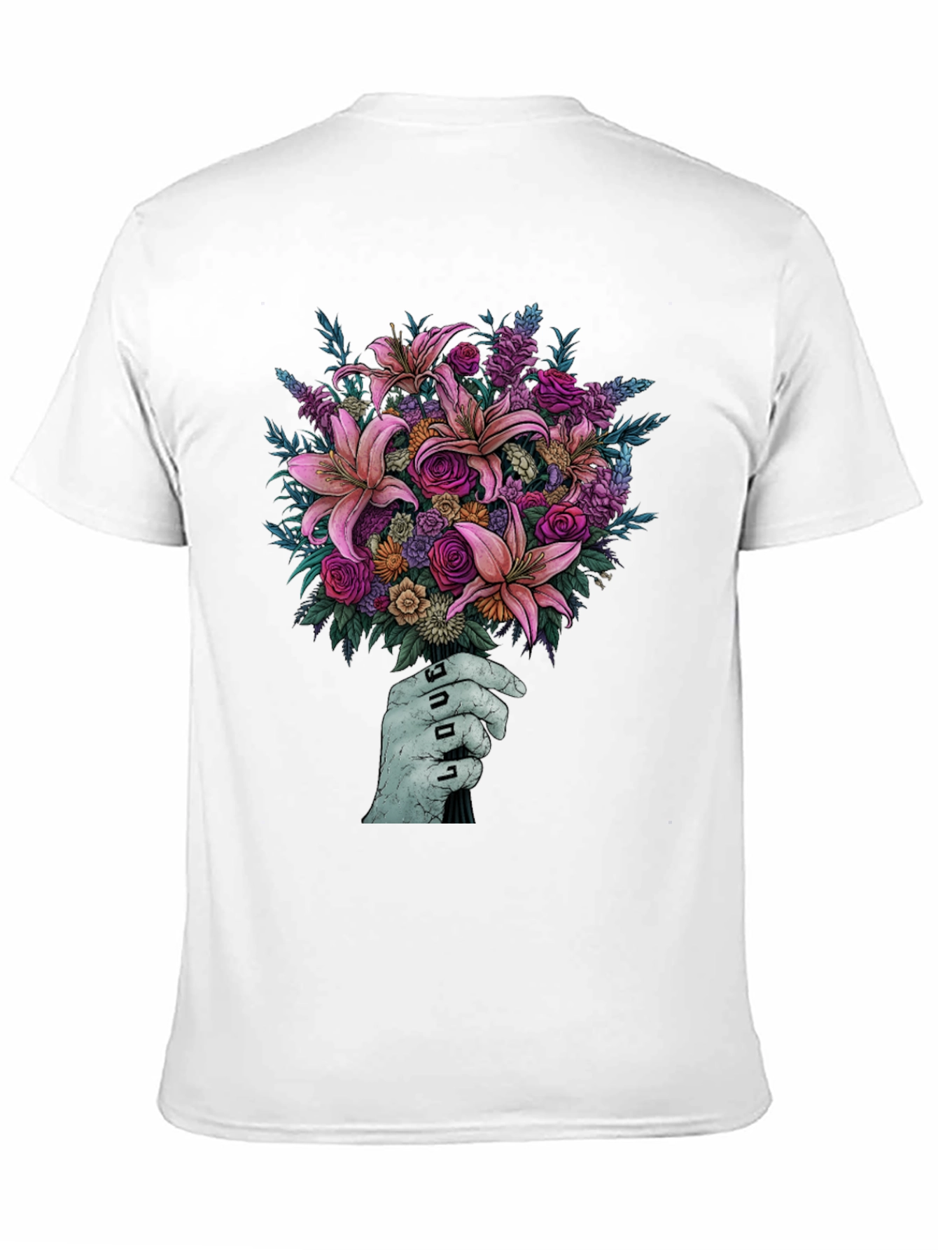 Floral Bouquet T-Shirt - Unique Hand Design