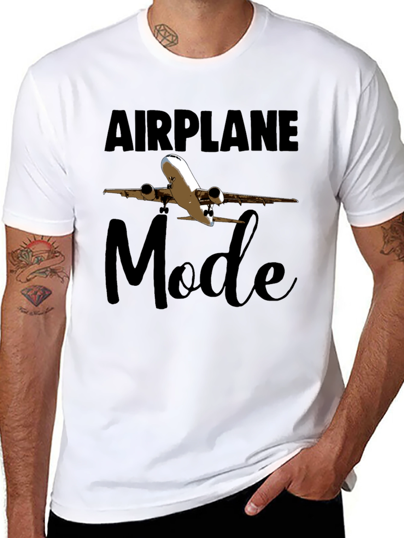 Airplane Mode Black T-Shirt