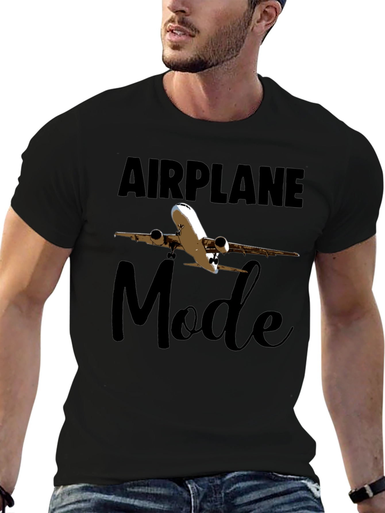 Airplane Mode Black T-Shirt
