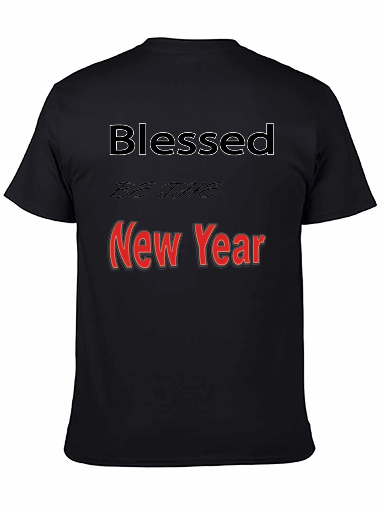 Blessed New Year Graphic Tee - Black T-Shirt