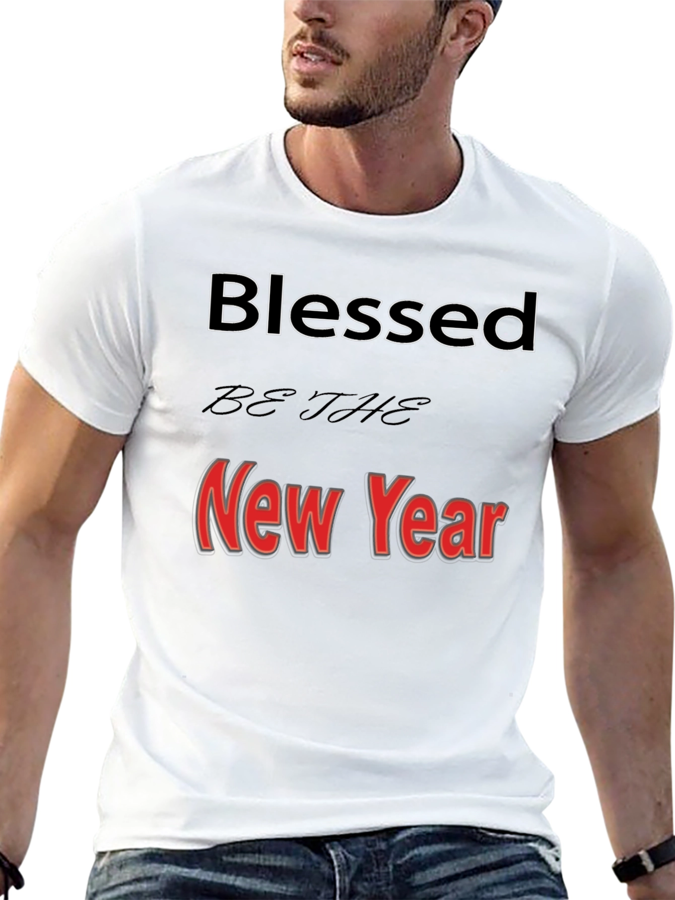 Blessed New Year Graphic Tee - Black T-Shirt