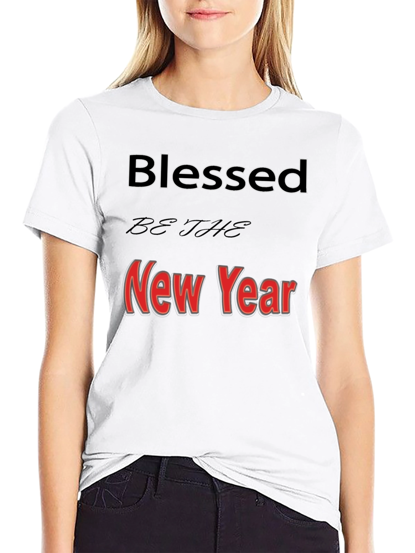 Blessed New Year Graphic Tee - Black T-Shirt