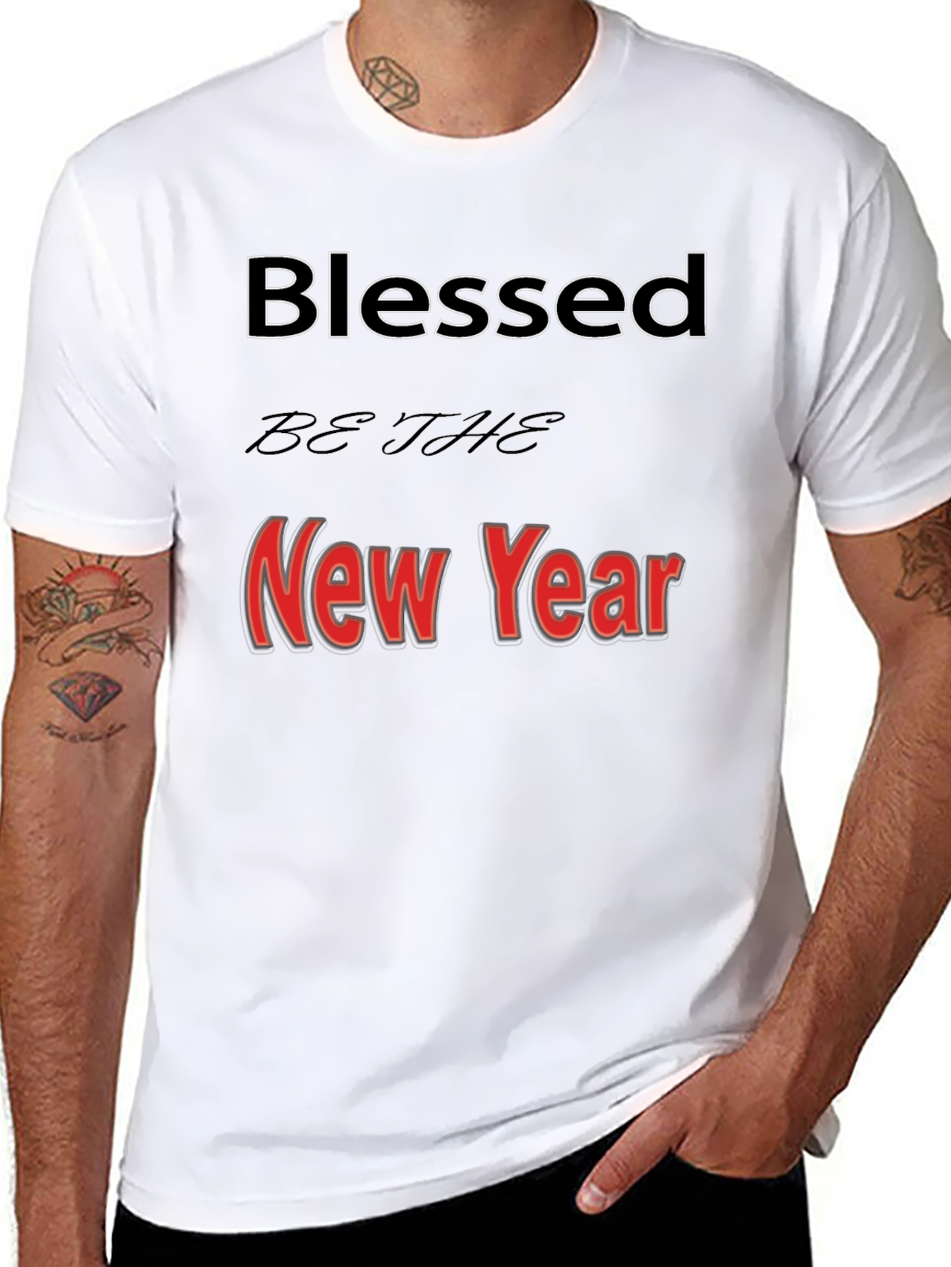 Blessed New Year Graphic Tee - Black T-Shirt