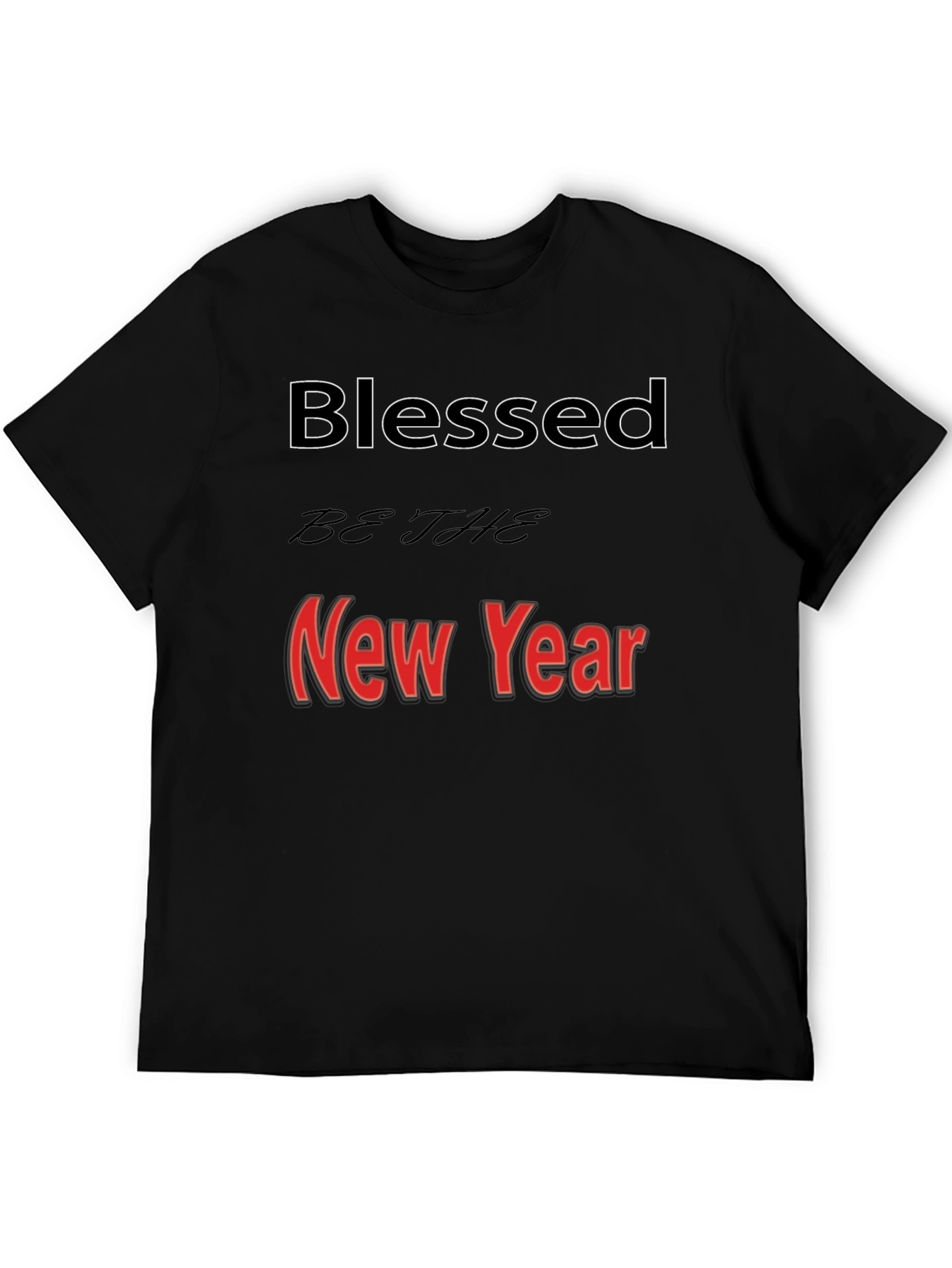 Blessed New Year Graphic Tee - Black T-Shirt