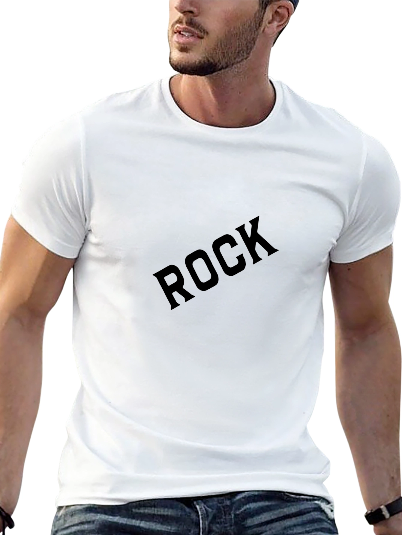 Rock Graphic T-Shirt - Black Crew Neck