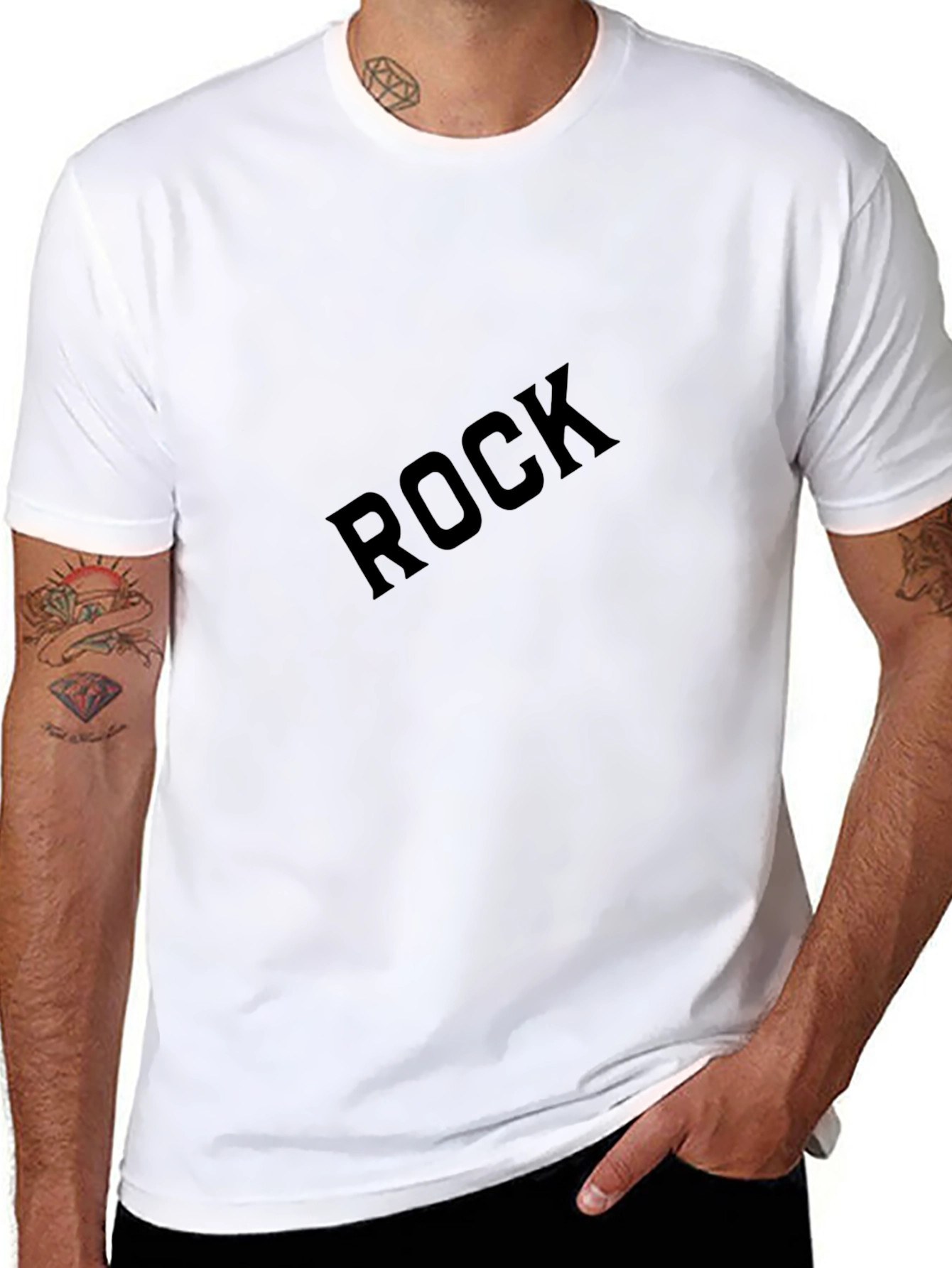 Rock Graphic T-Shirt - Black Crew Neck