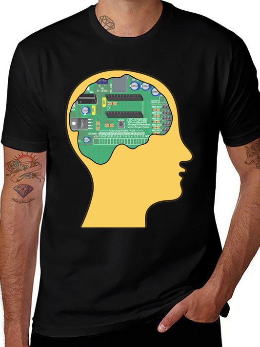 Circuit Brain T-Shirt - Tech Geek Novelty Tee