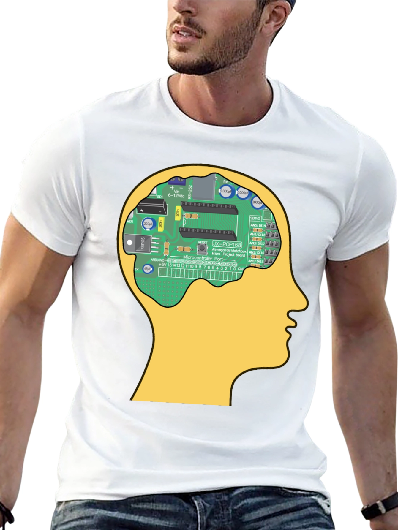 Circuit Brain T-Shirt - Tech Geek Novelty Tee