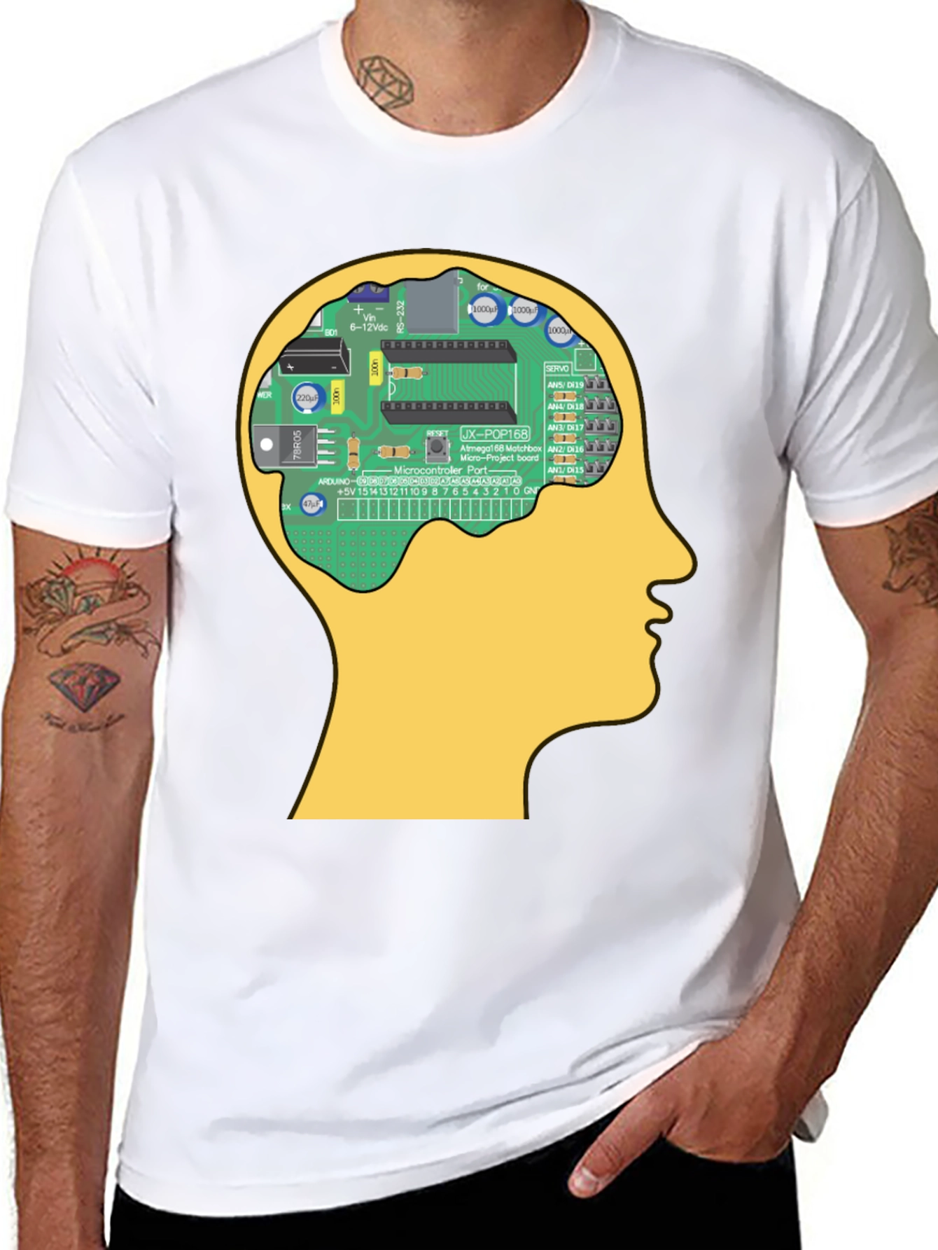 Circuit Brain T-Shirt - Tech Geek Novelty Tee
