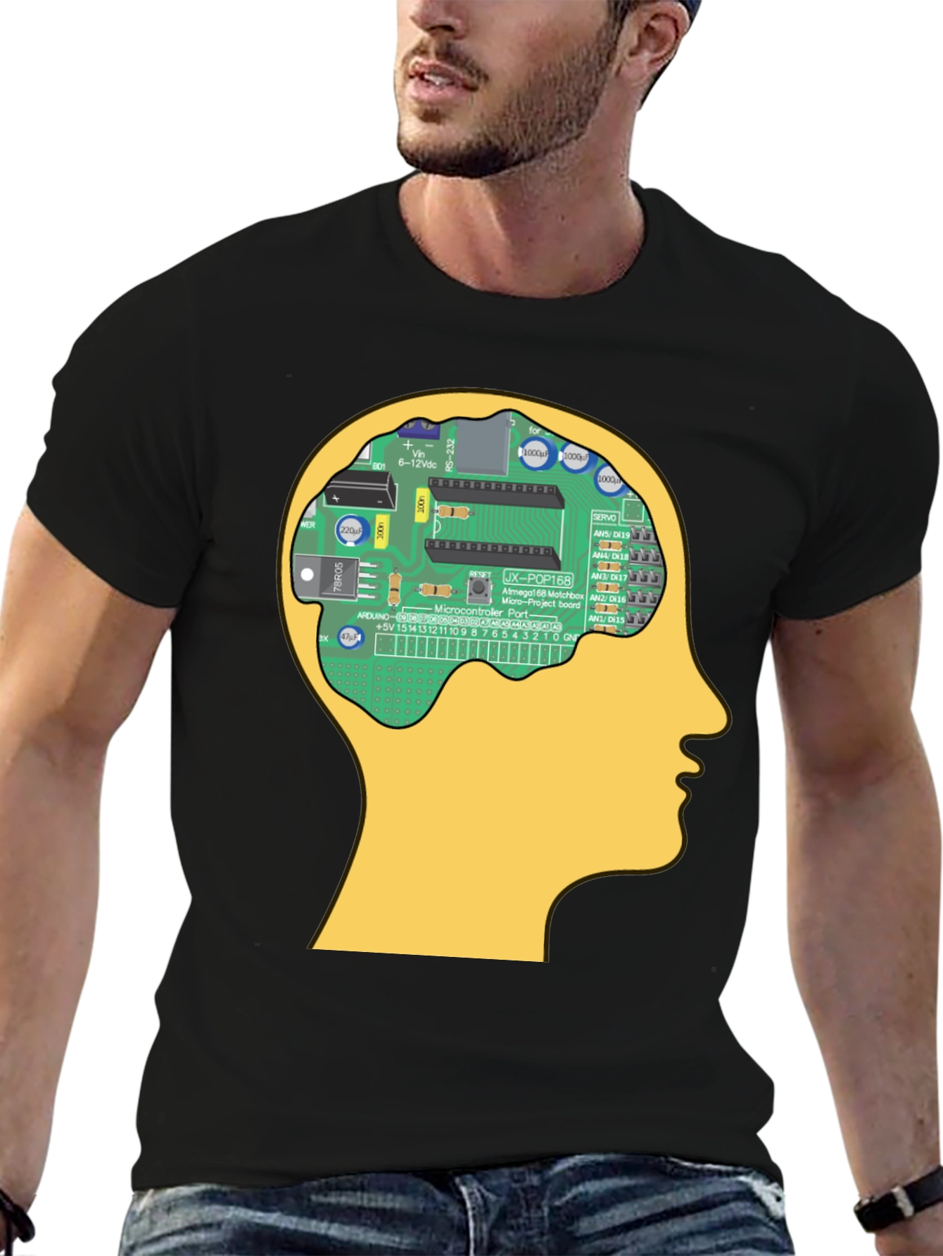 Circuit Brain T-Shirt - Tech Geek Novelty Tee