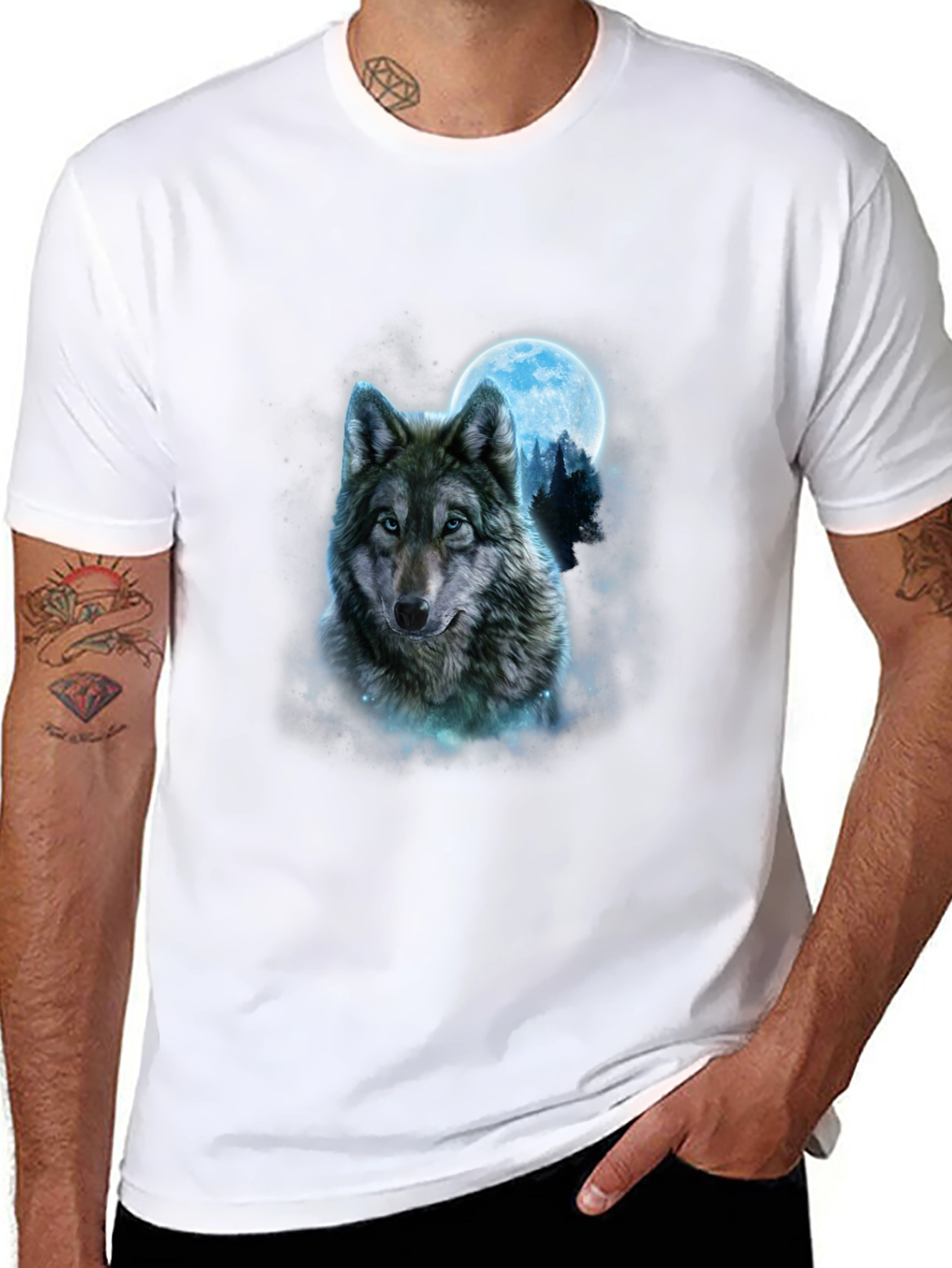 Wolf Moon Graphic Tee - Black