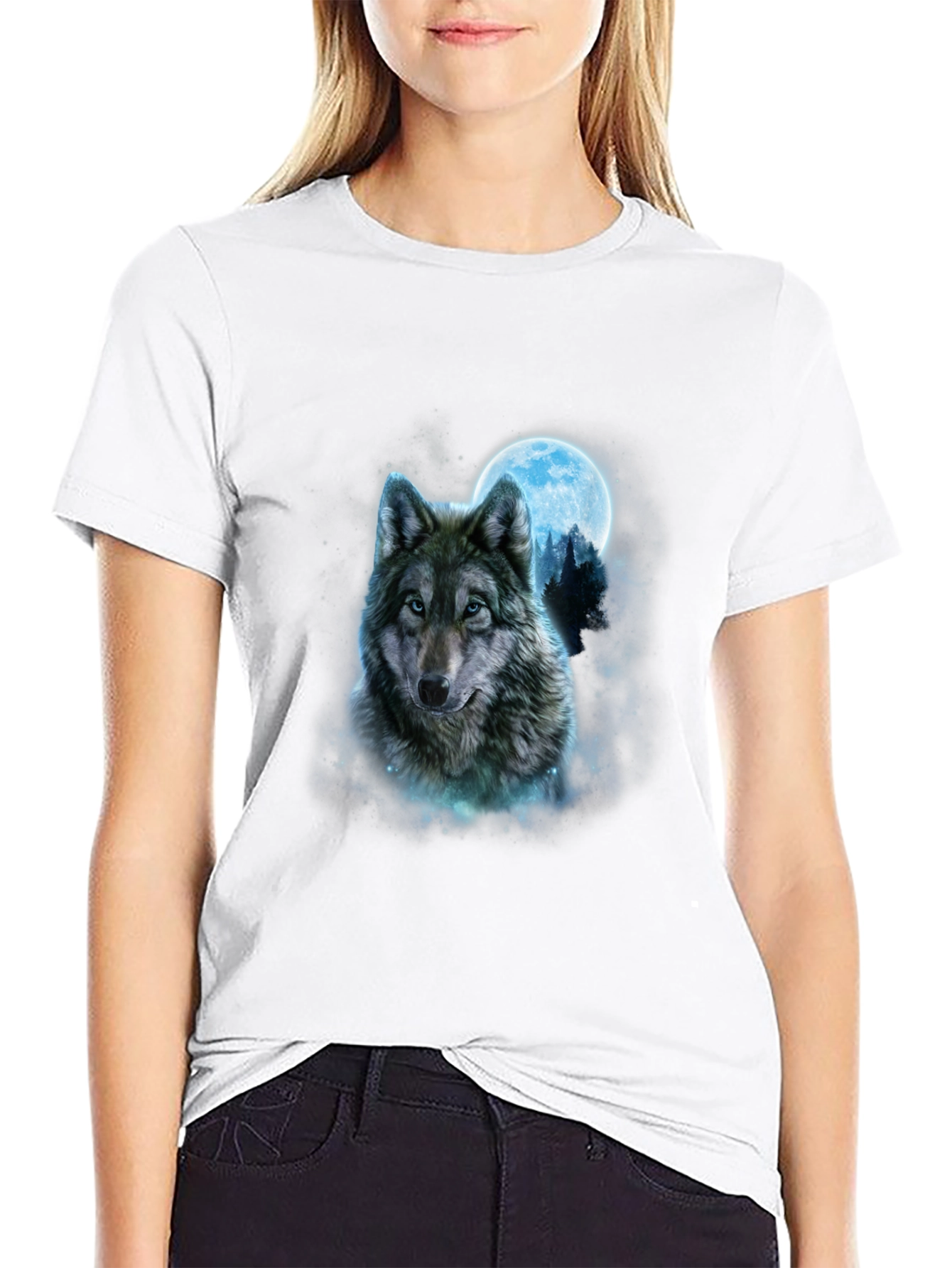 Wolf Moon Graphic Tee - Black