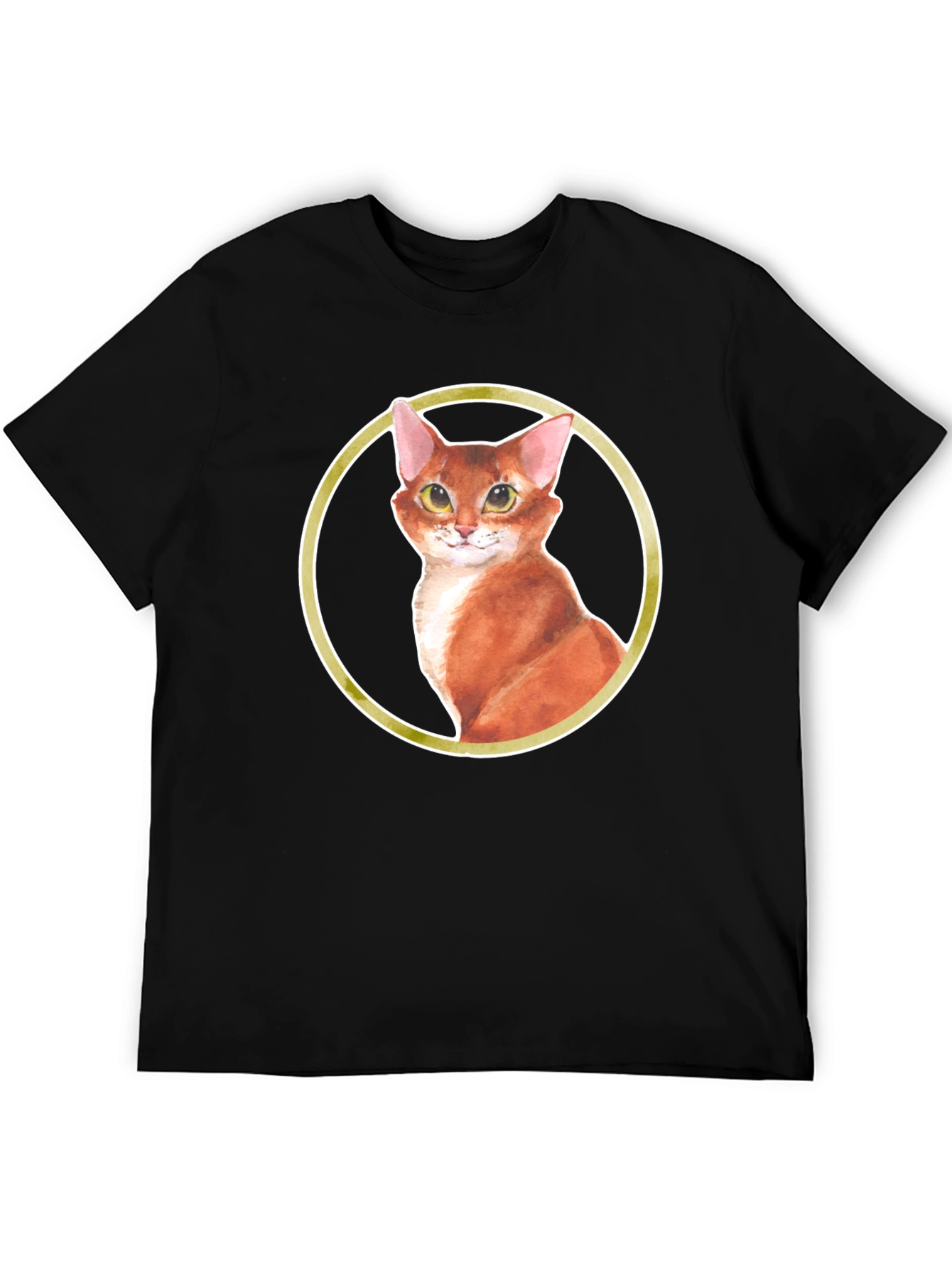 Cat Portrait T-Shirt - Round Frame