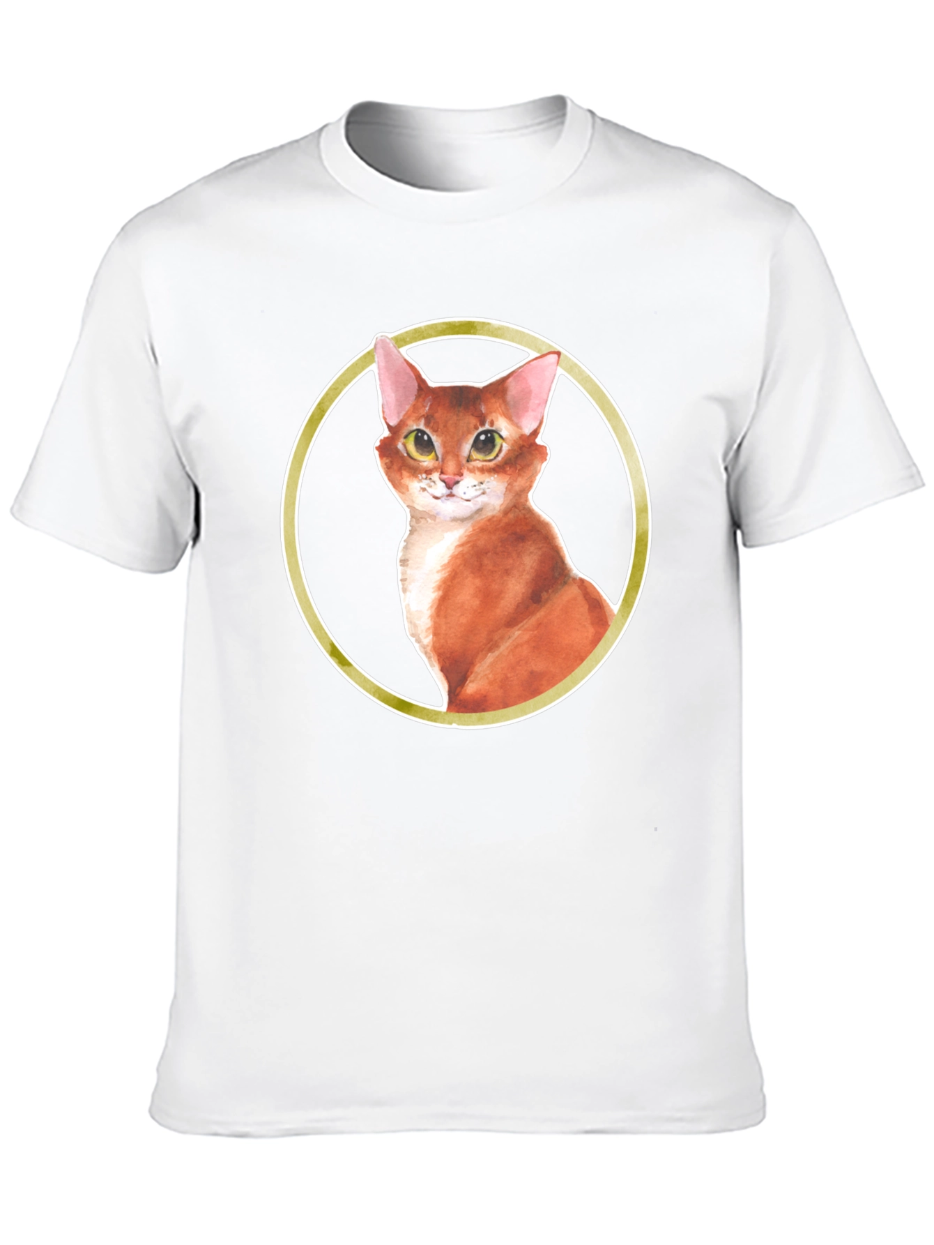Cat Portrait T-Shirt - Round Frame