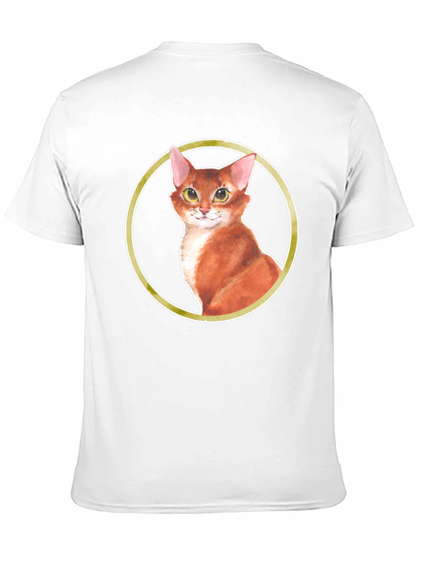 Cat Portrait T-Shirt - Round Frame
