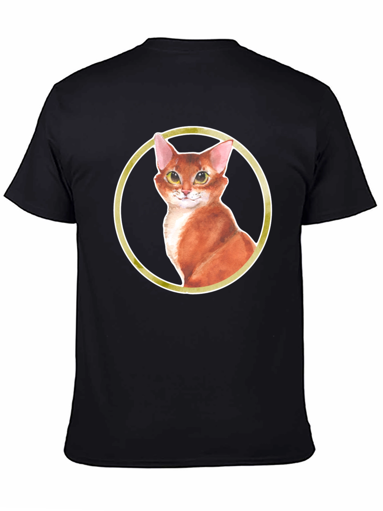 Cat Portrait T-Shirt - Round Frame