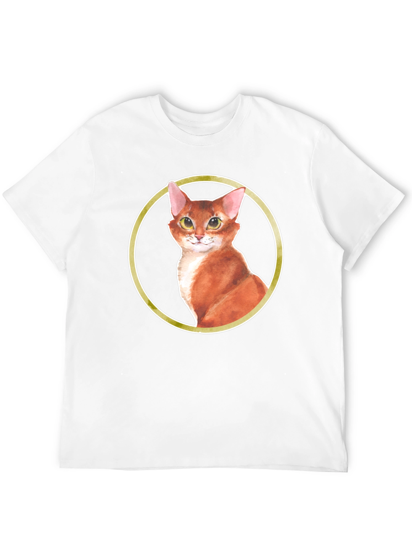 Cat Portrait T-Shirt - Round Frame