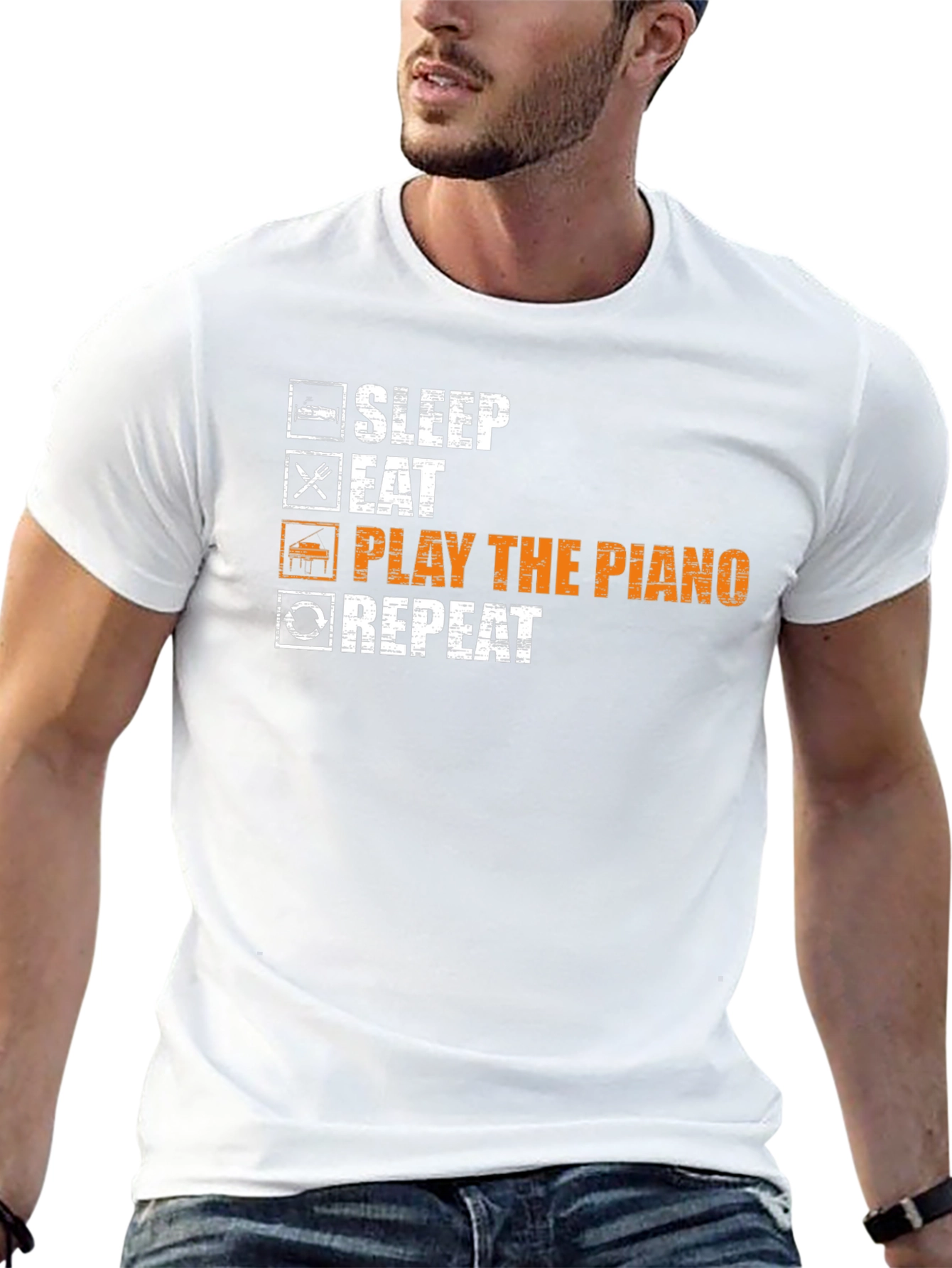 Sleep Eat Play Piano Repeat T-Shirt
