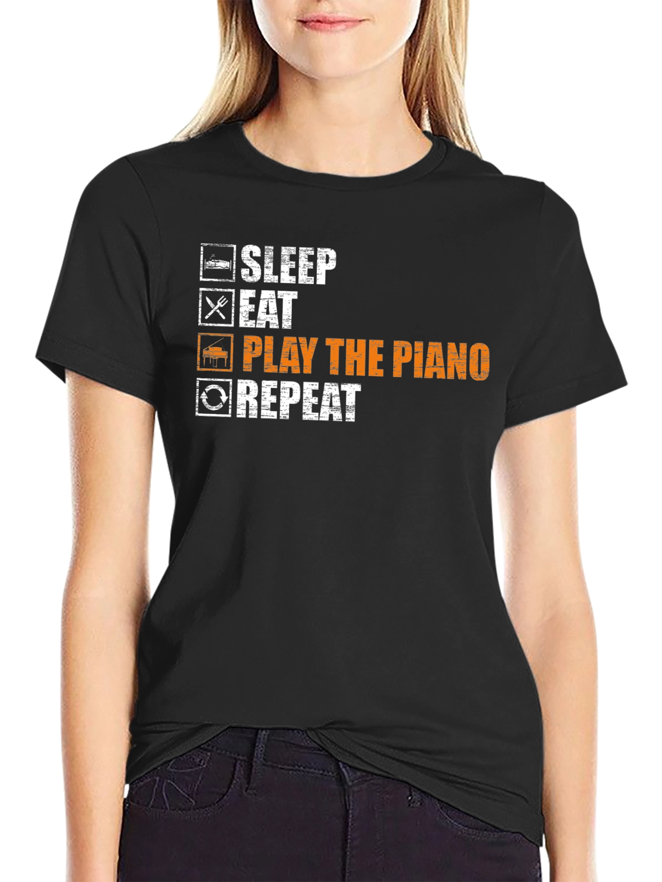 Sleep Eat Play Piano Repeat T-Shirt