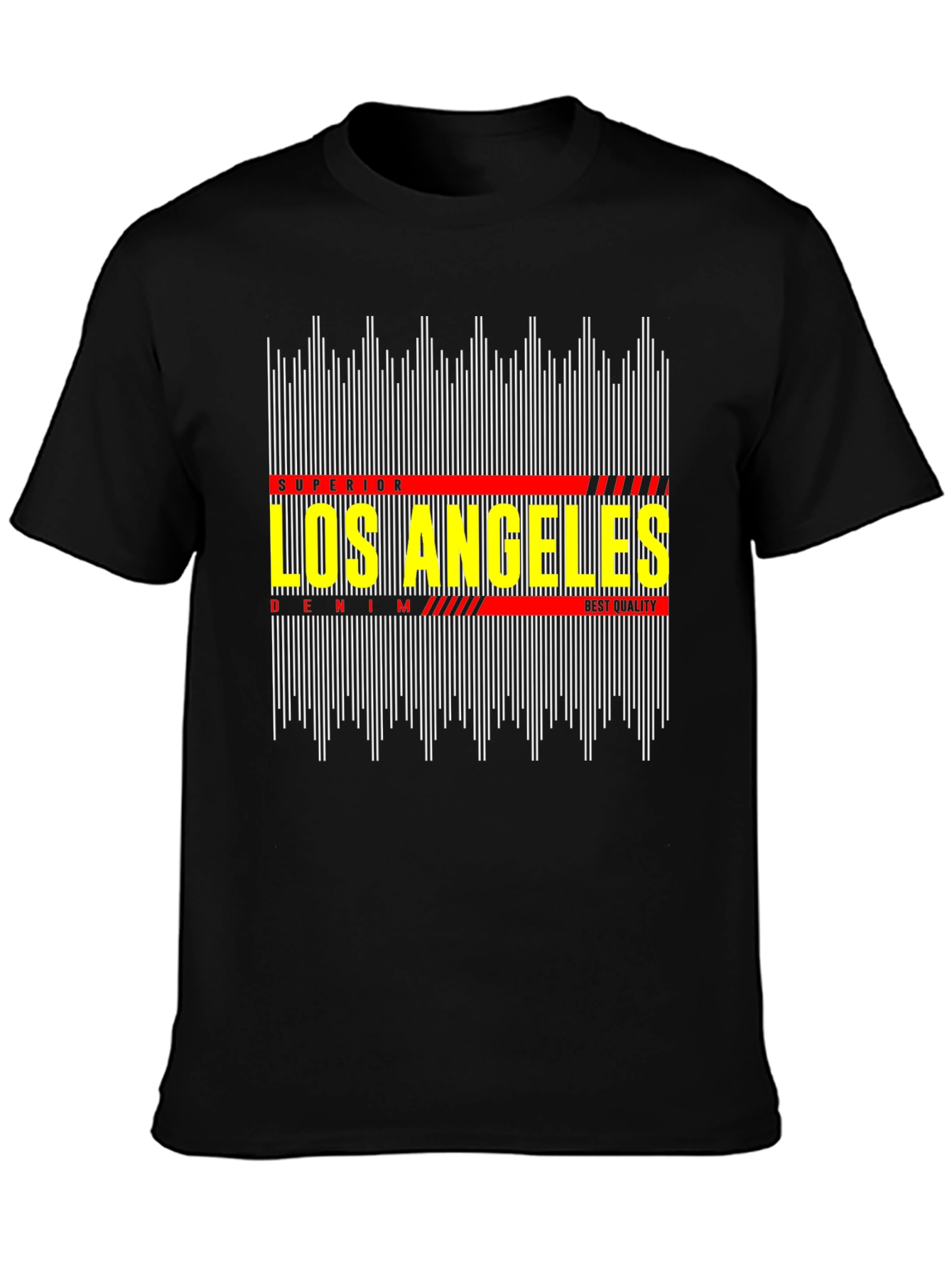 Los Angeles Graphic Tee - Black Cotton T-Shirt