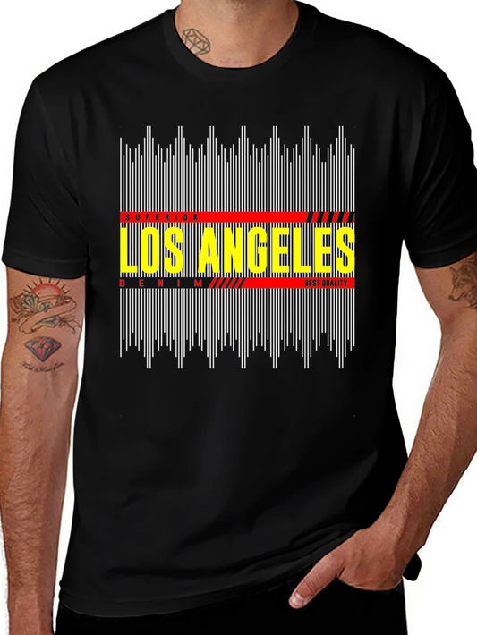 Los Angeles Graphic Tee - Black Cotton T-Shirt