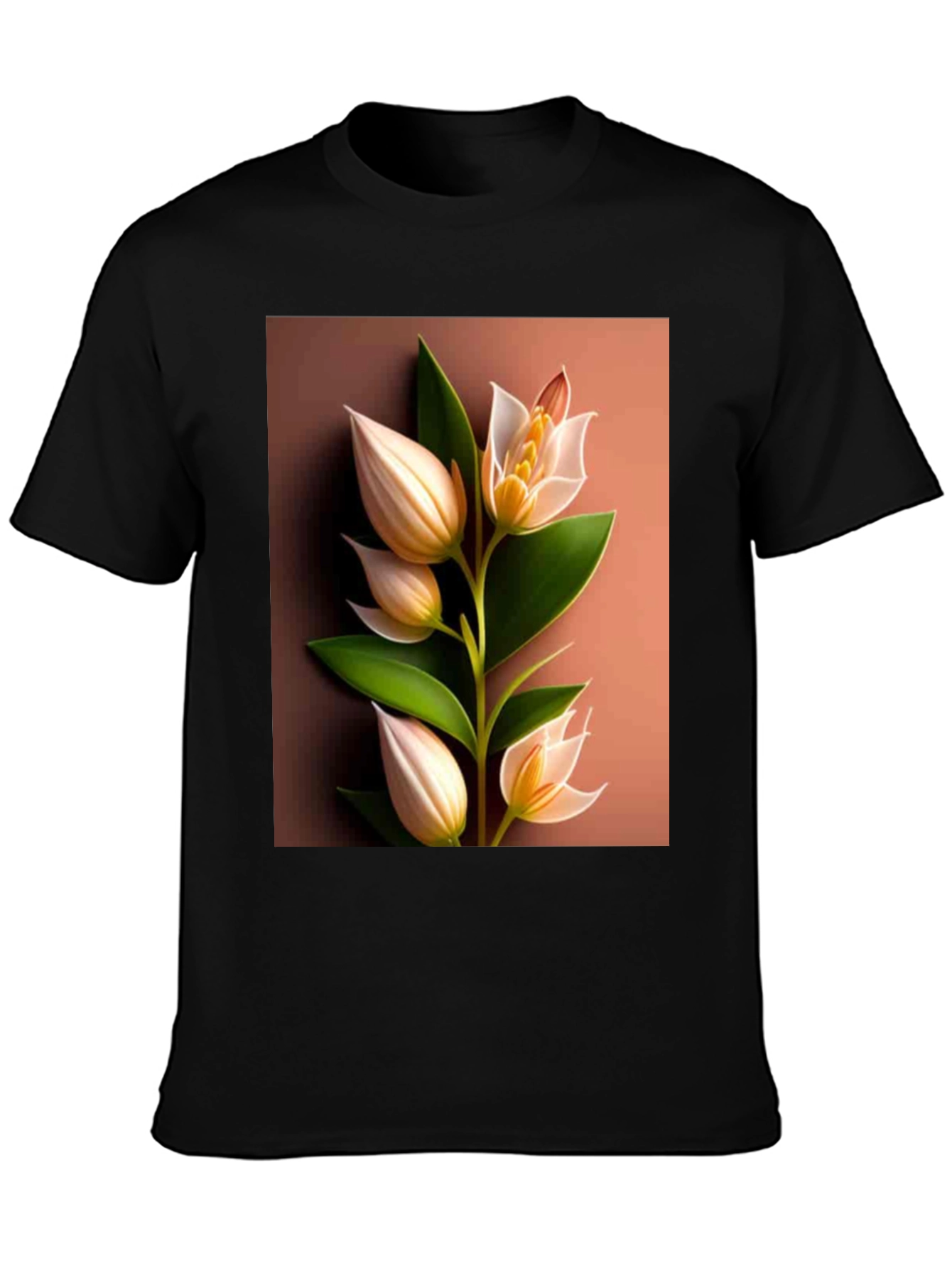 Botanical Blossom T-Shirt: Elegant Floral Design