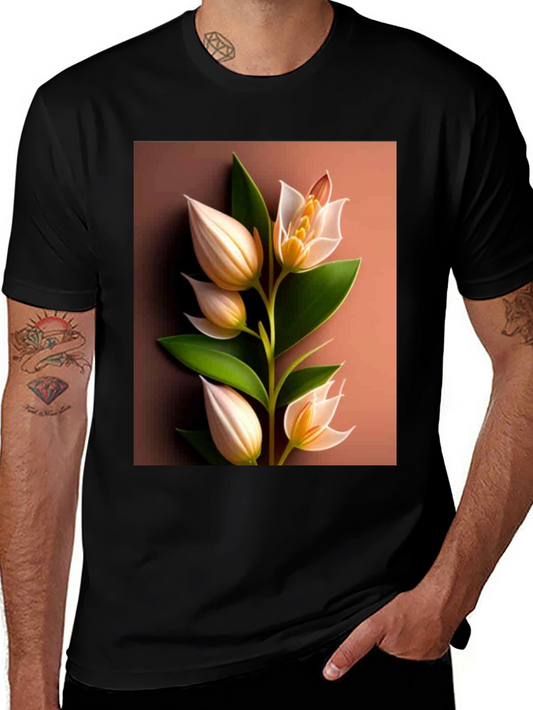 Botanical Blossom T-Shirt: Elegant Floral Design