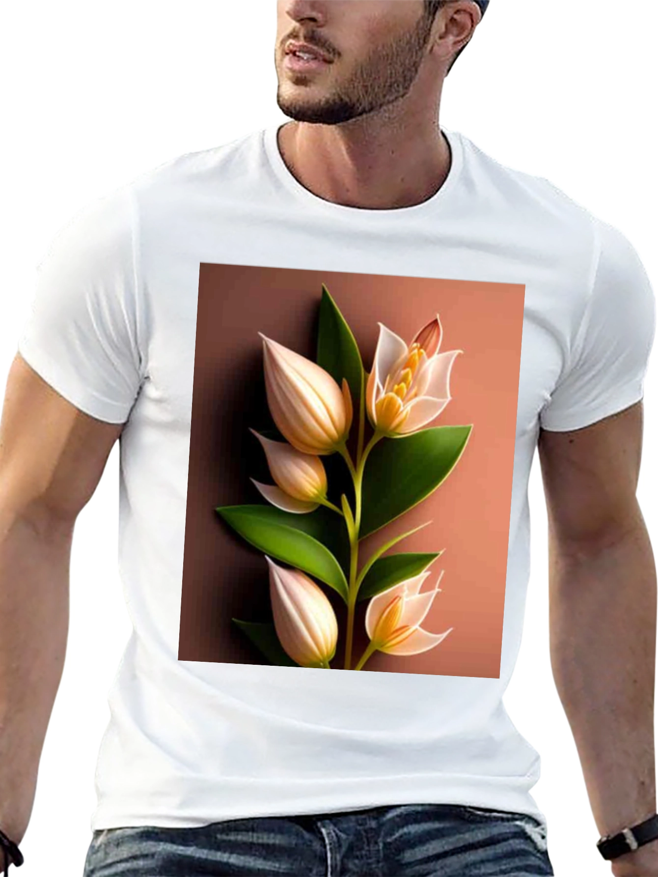 Botanical Blossom T-Shirt: Elegant Floral Design