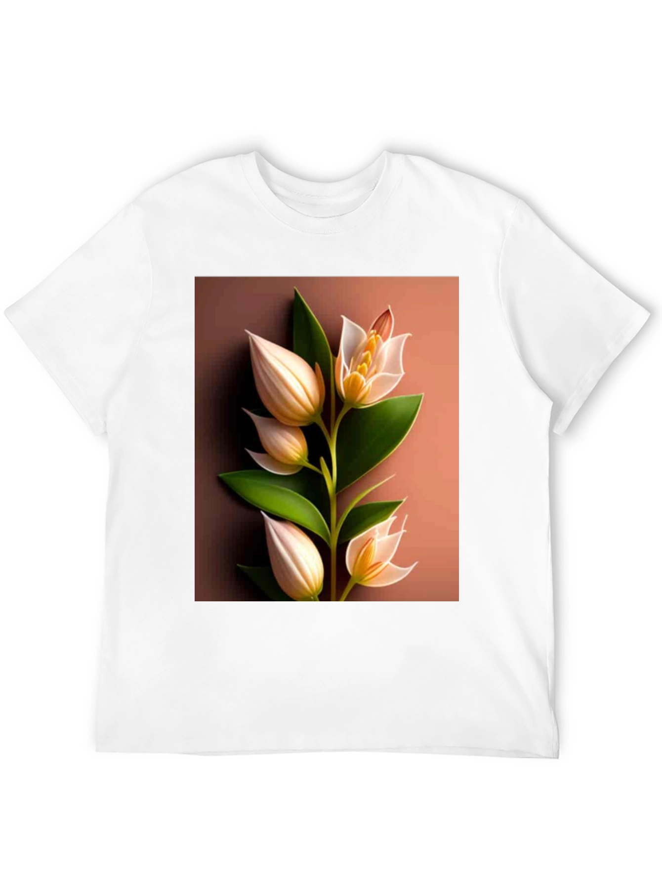Botanical Blossom T-Shirt: Elegant Floral Design