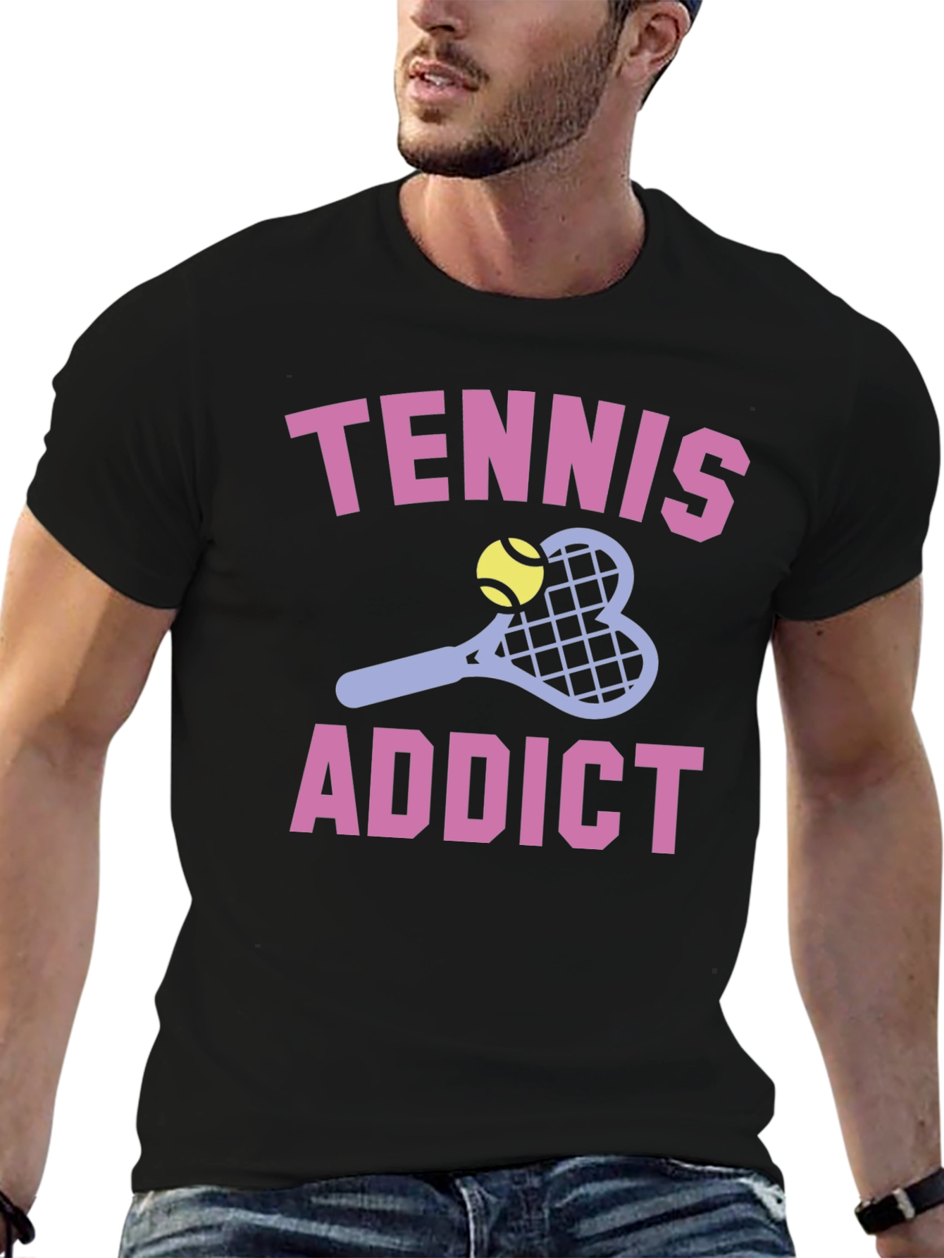 Tennis Addict Graphic T-Shirt - Soft Cotton Tee