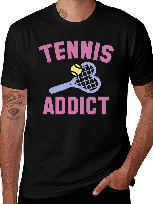 Tennis Addict Graphic T-Shirt - Soft Cotton Tee