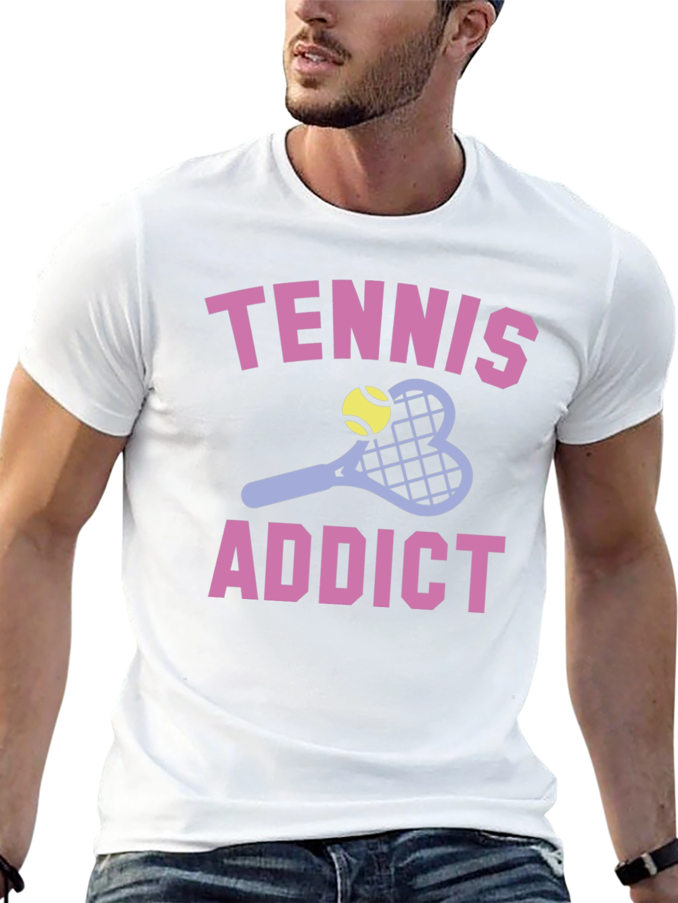 Tennis Addict Graphic T-Shirt - Soft Cotton Tee