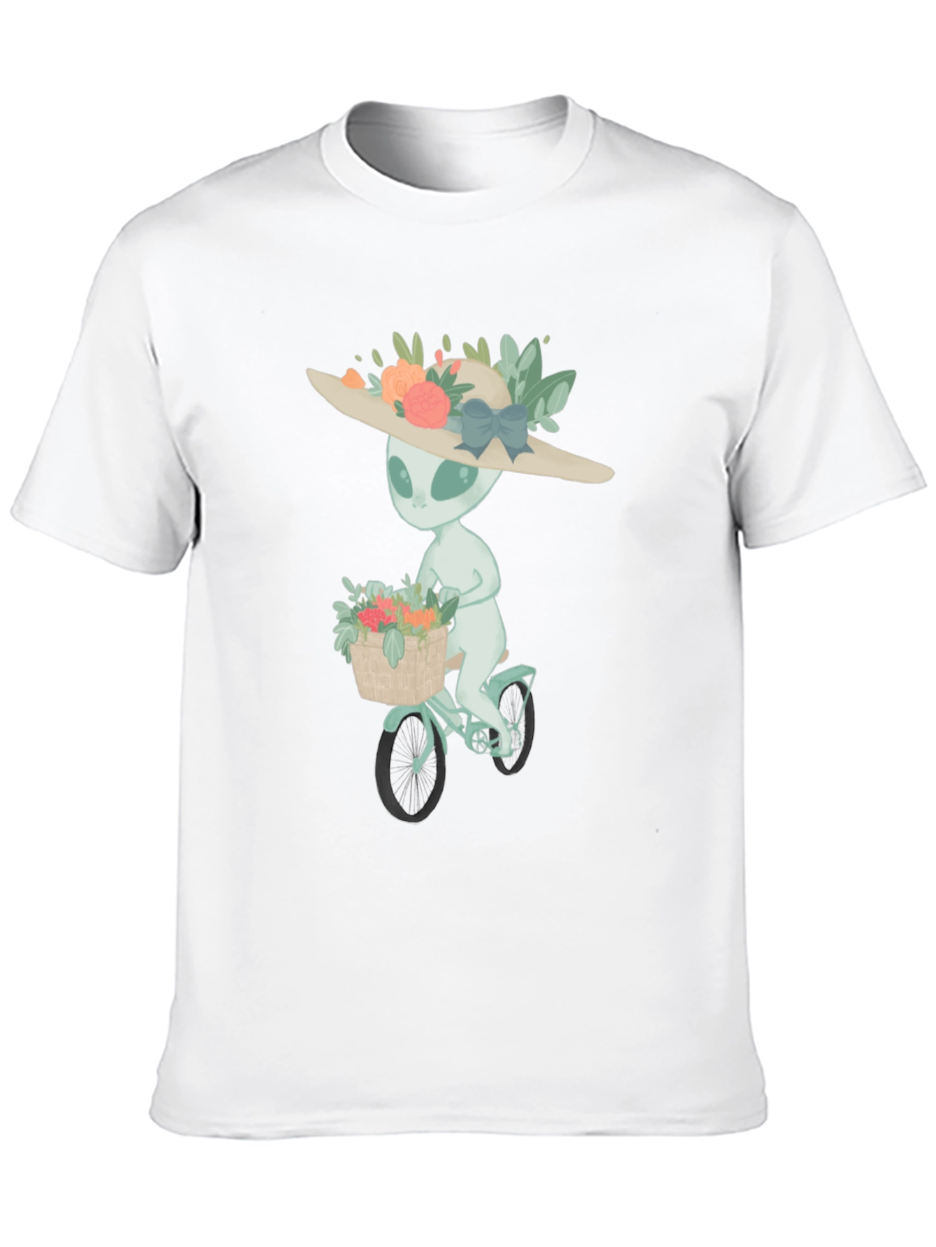 Alien on Bike Graphic Tee - Unisex Black T-Shirt