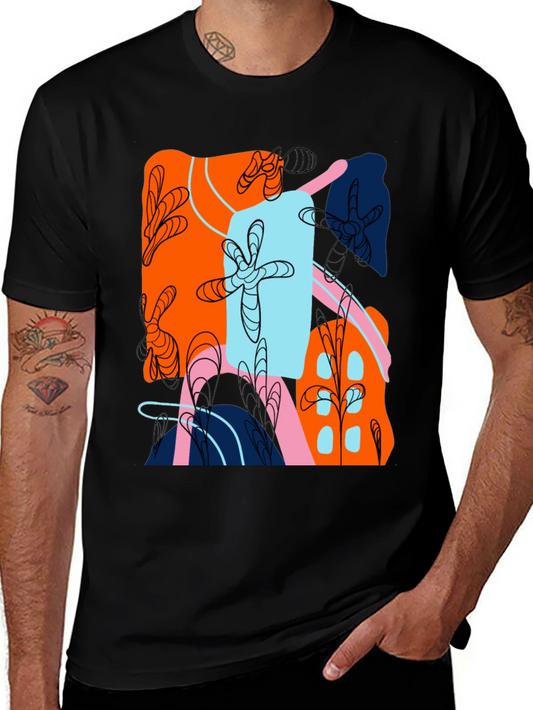 Abstract Design Black T-Shirt