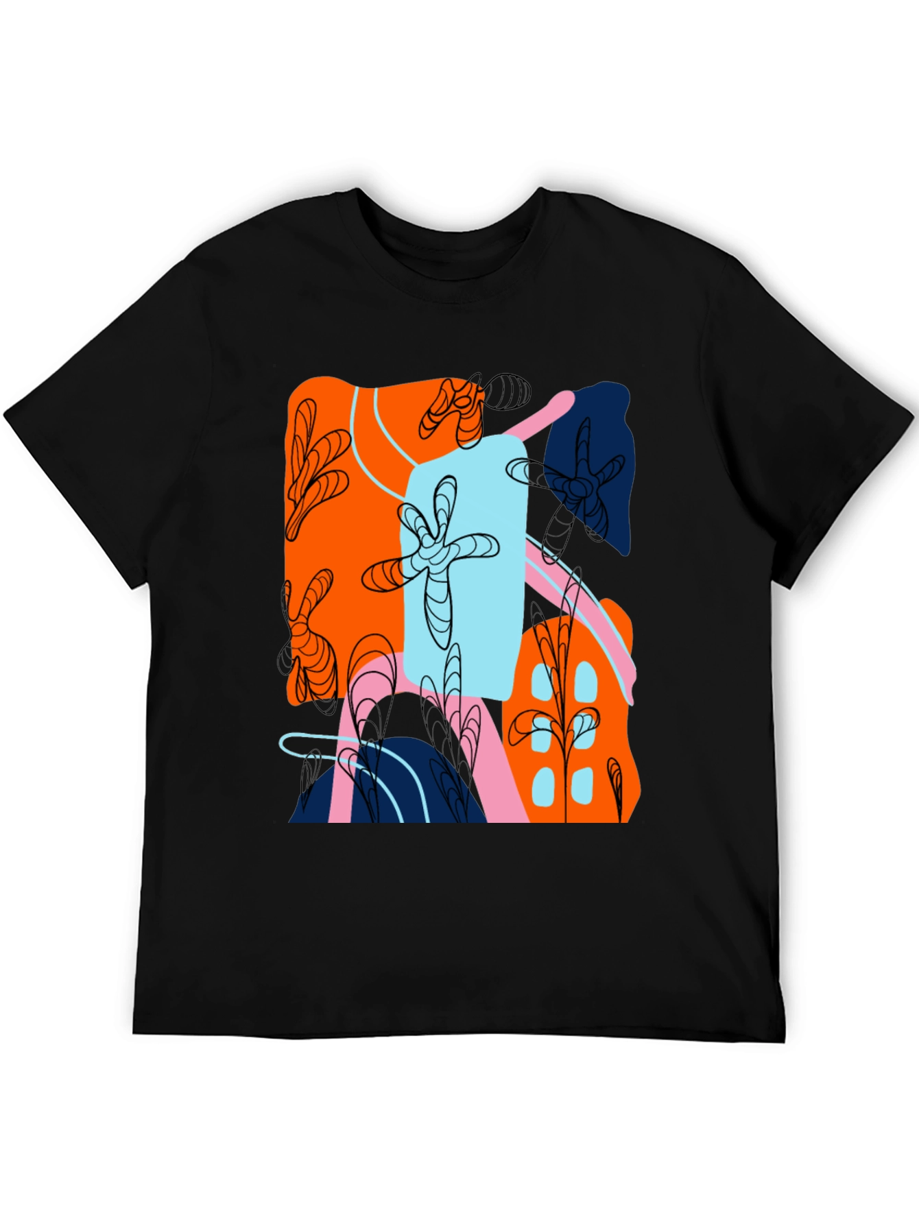 Abstract Design Black T-Shirt