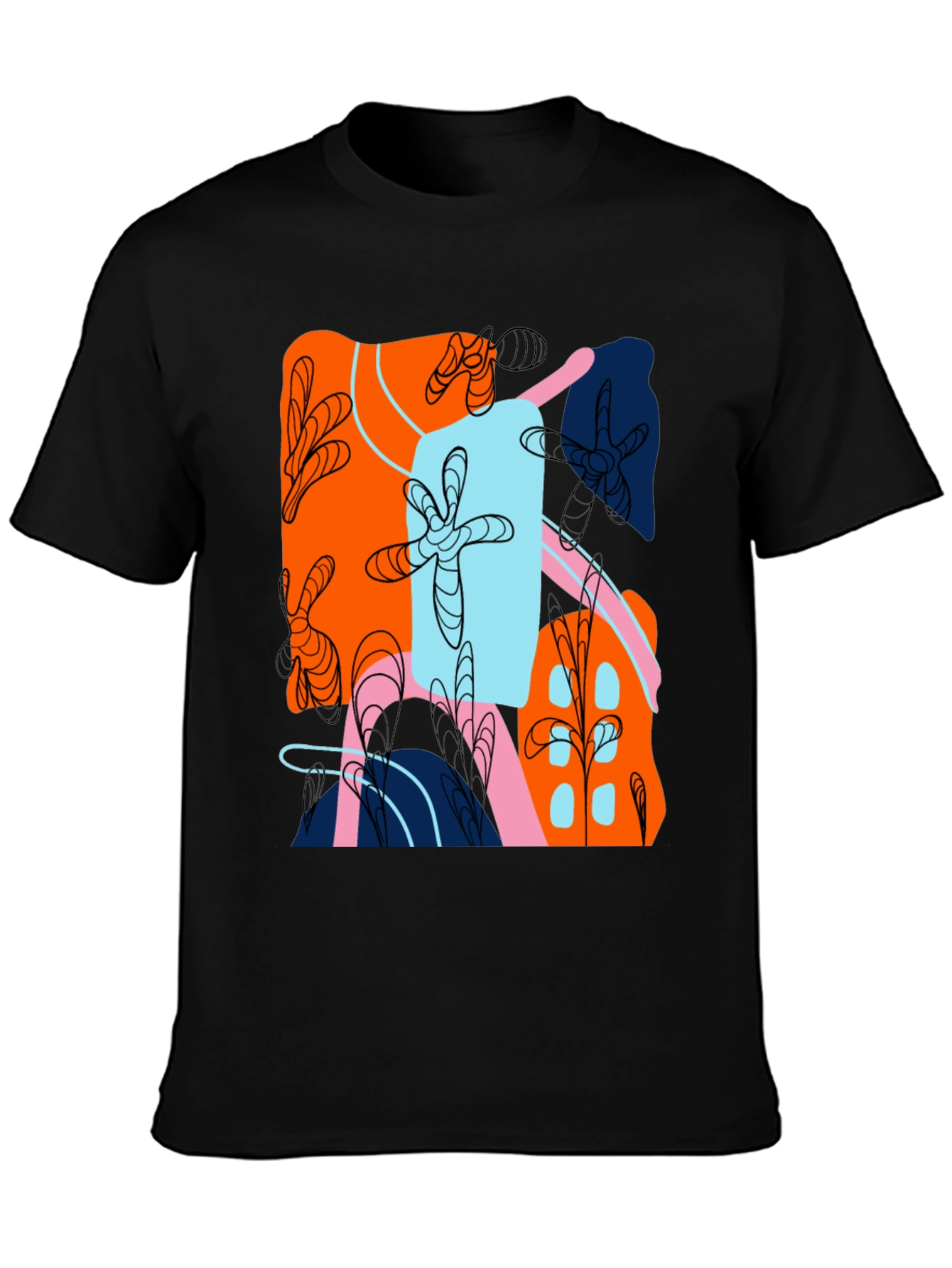 Abstract Design Black T-Shirt