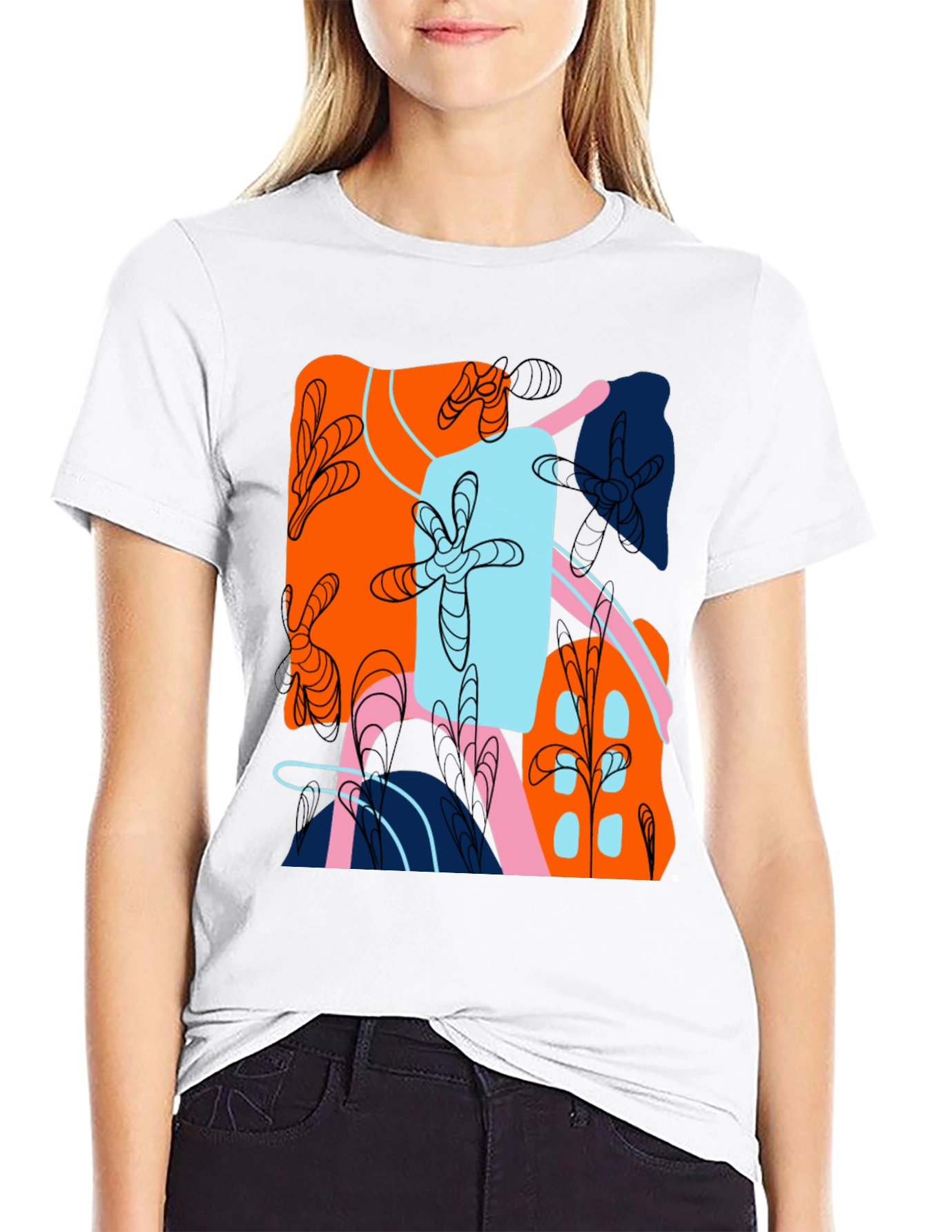 Abstract Design Black T-Shirt
