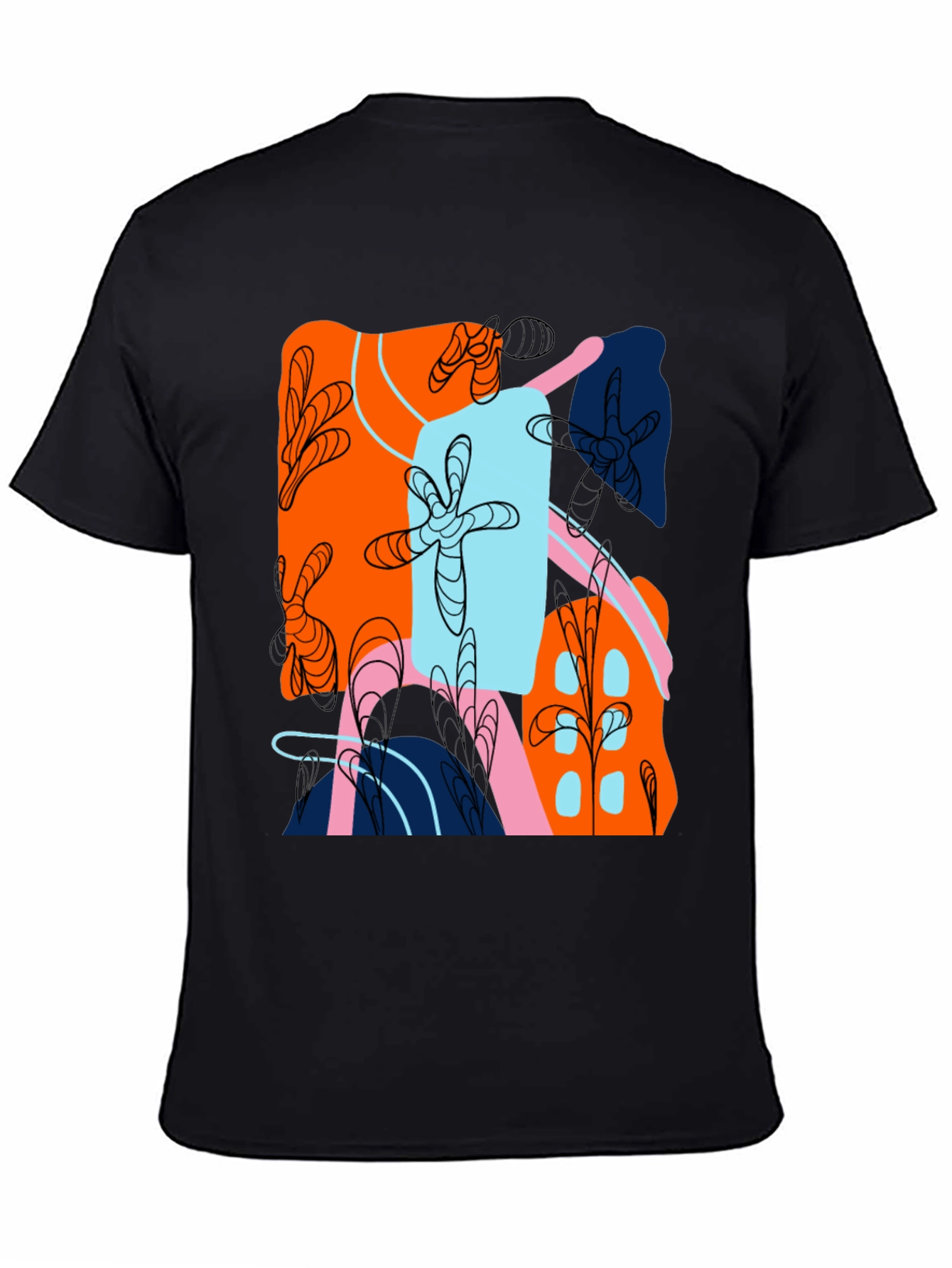 Abstract Design Black T-Shirt