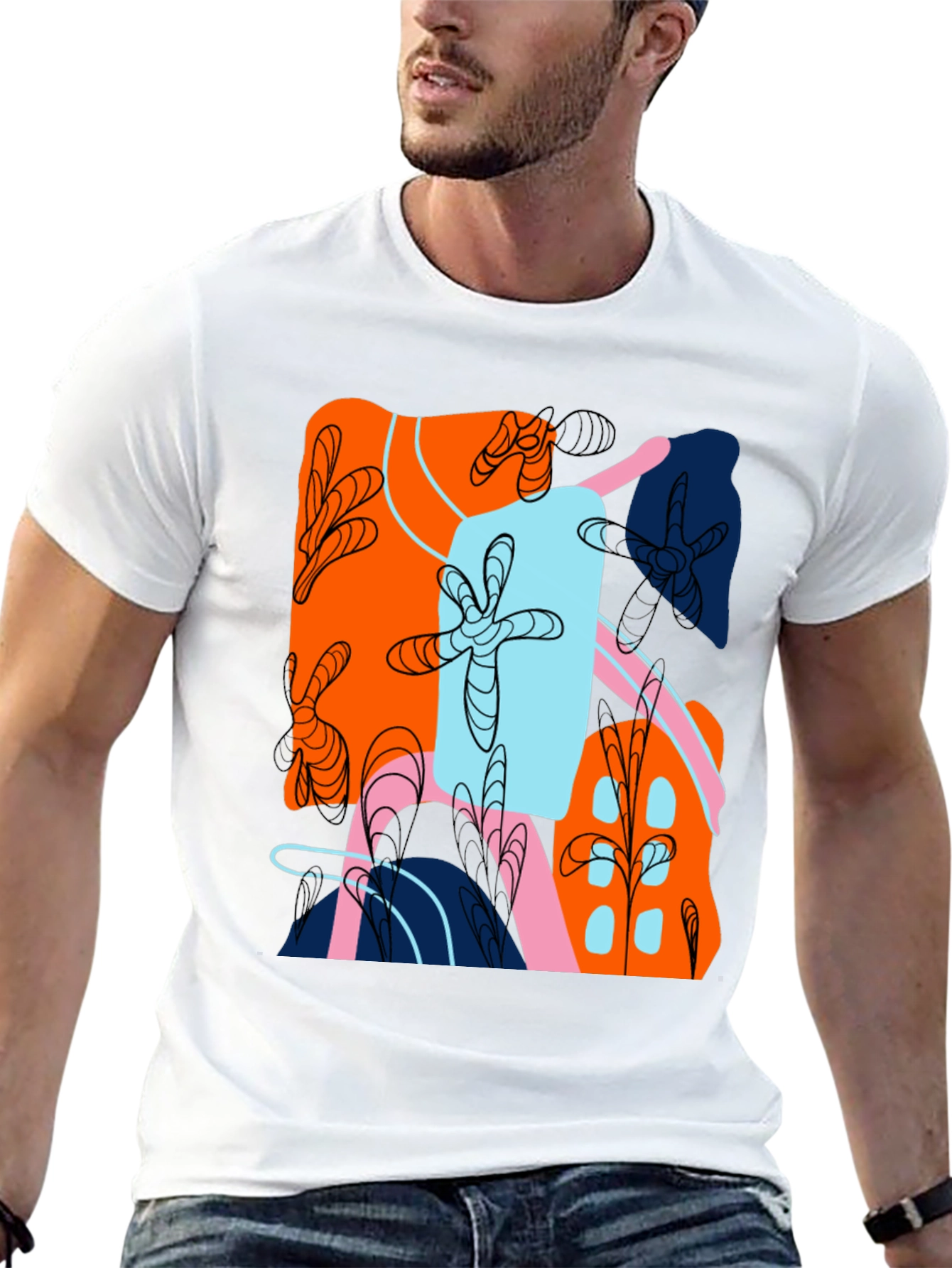 Abstract Design Black T-Shirt