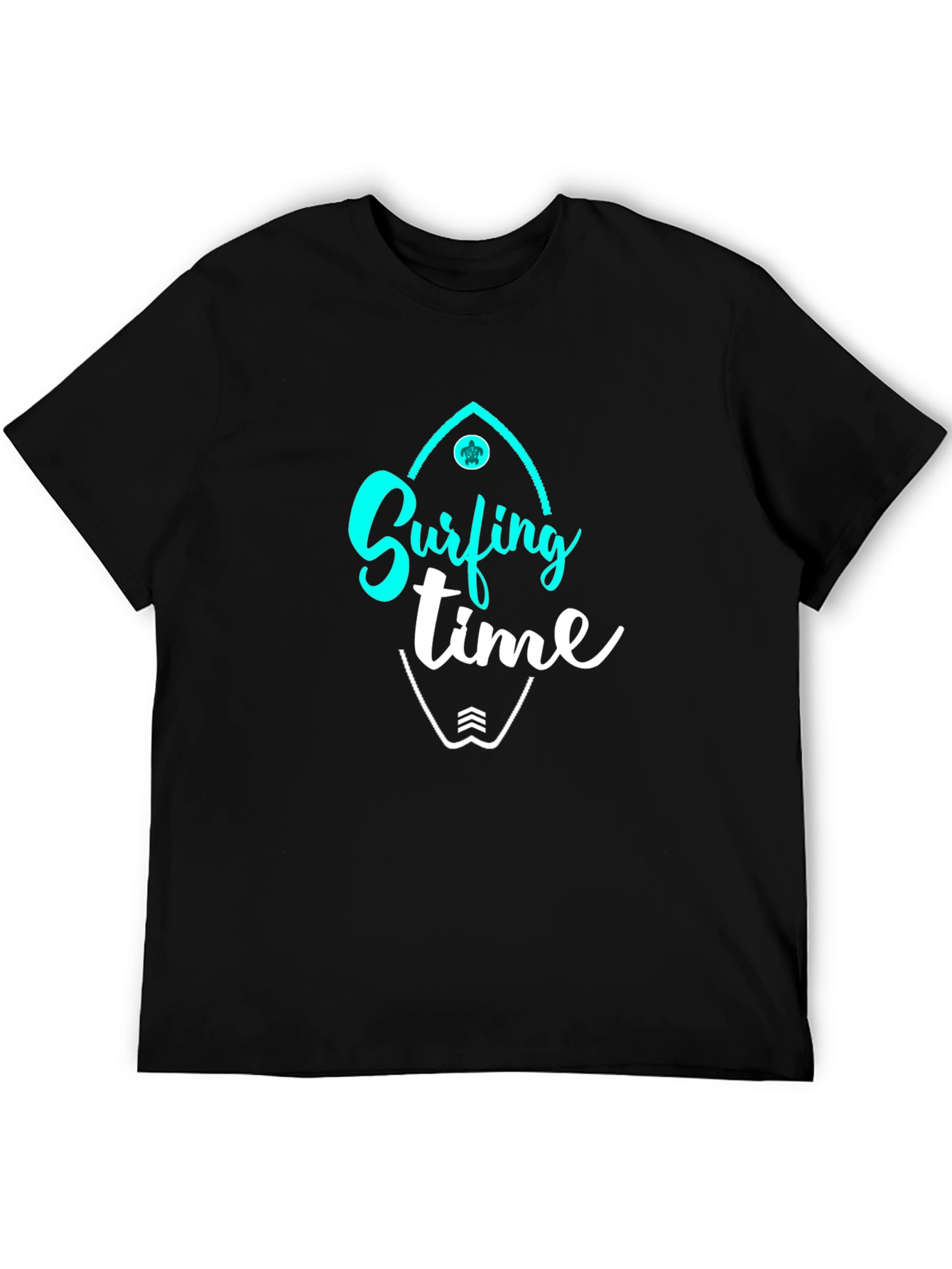 Surfing Time Black Graphic Tee